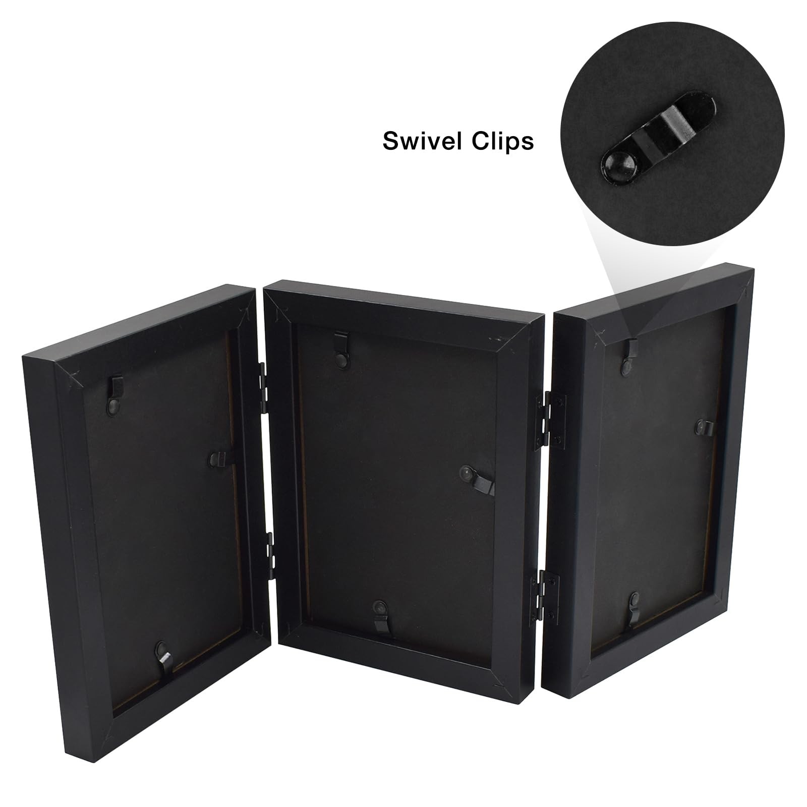 Frametory, 4×6 Triple Picture Frames 3 Photo (1-Pack), Black