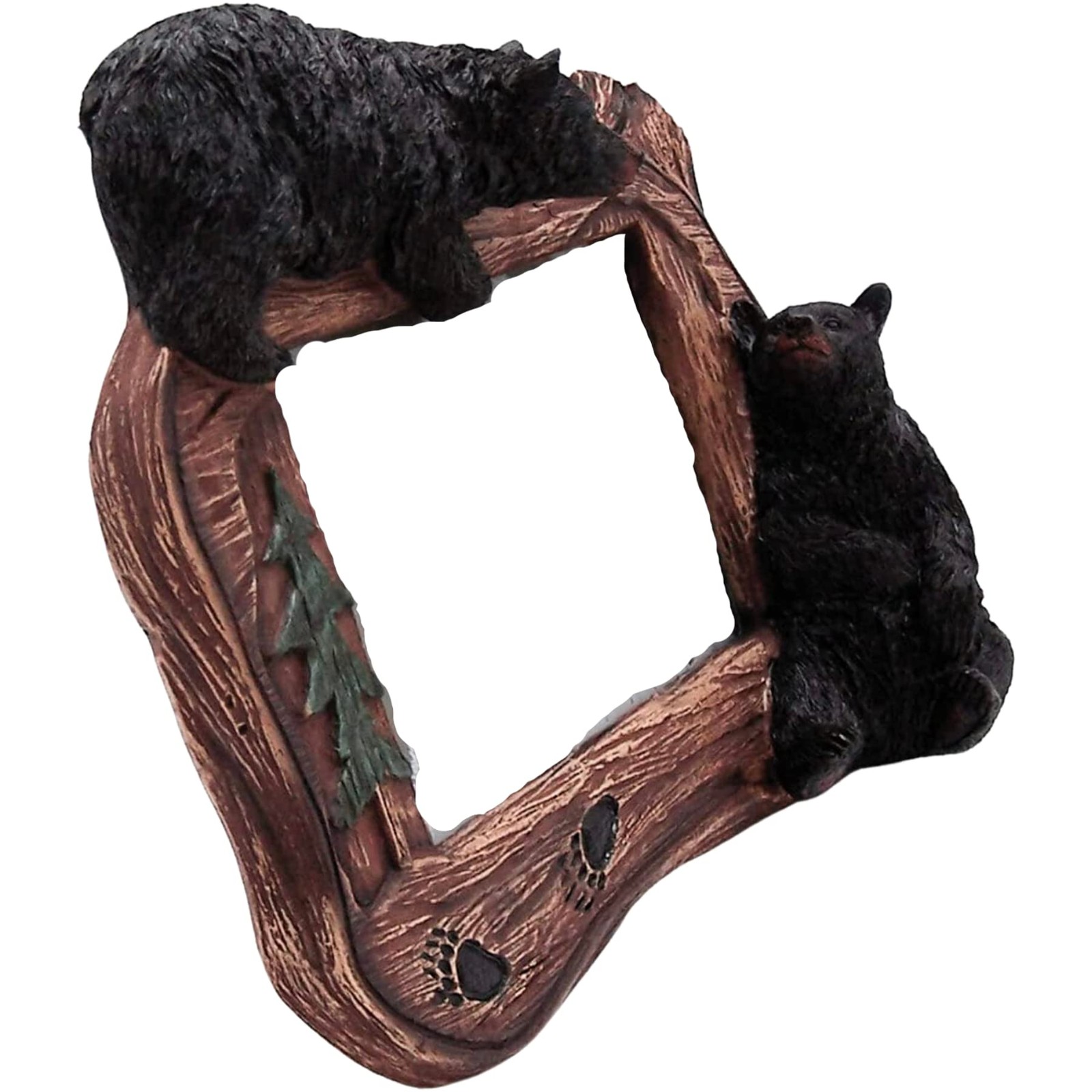Wowser Black Bear Picture Frame – Rustic Cabin Tabletop Photo Brown,