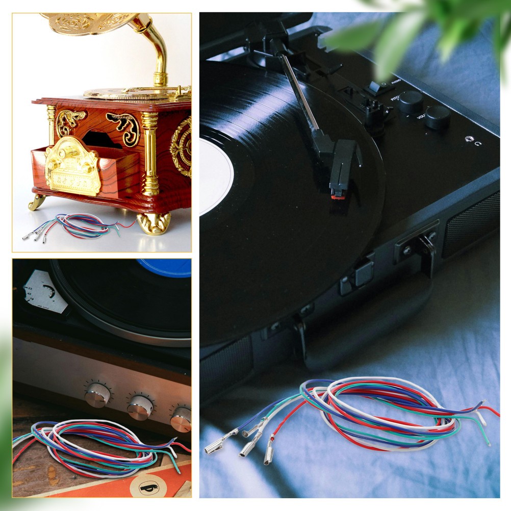 8Pcs Flexible Reusable Turntable Headshell Leads Copper Phono Audio Cable Set