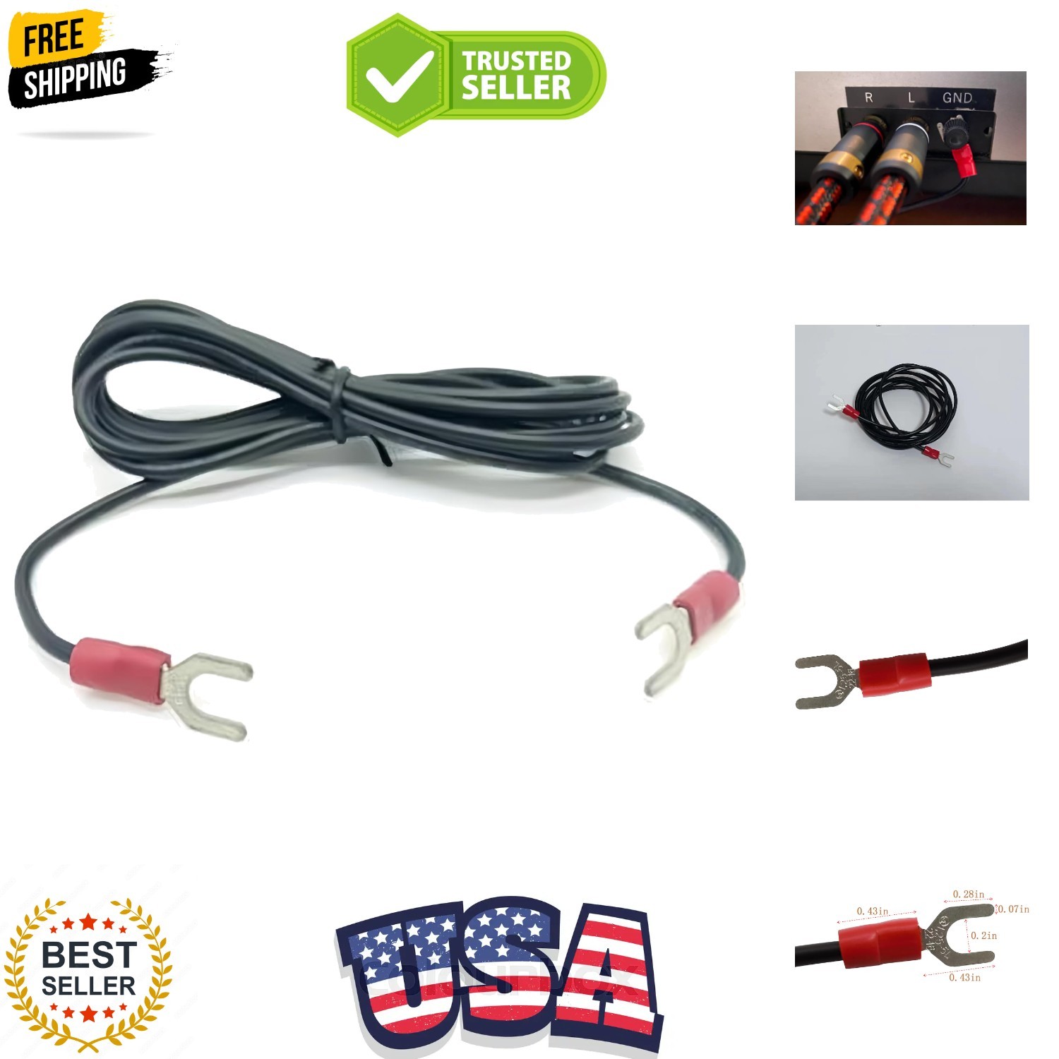 Phonograph Turntable Ground Wire | For Magnetic Cartridge Turntables