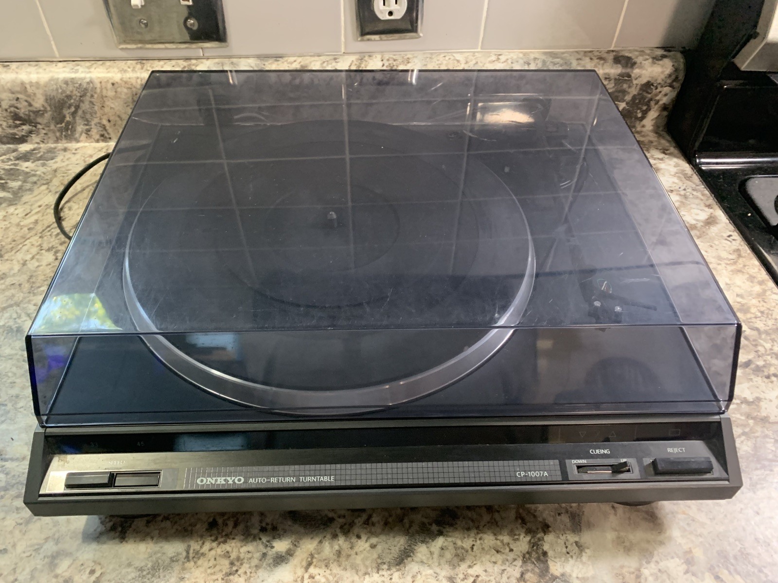 Onkyo CP-1007A Belt Drive Turntable Record Player Tested Working Needs Stylus