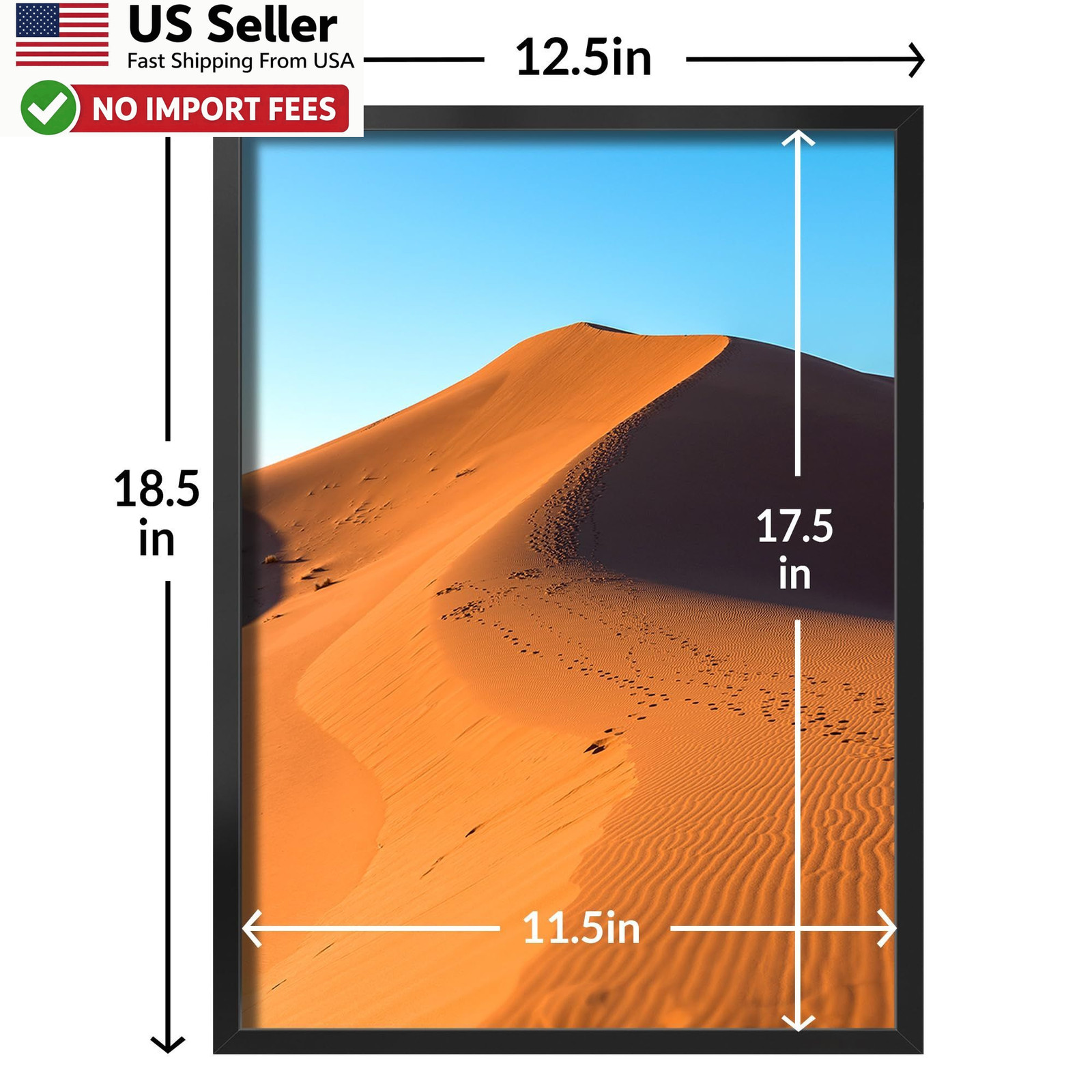 LaVie Home 12×18 Picture Frame 2 Pack Black Poster Frame HD Plexiglass FROM USA