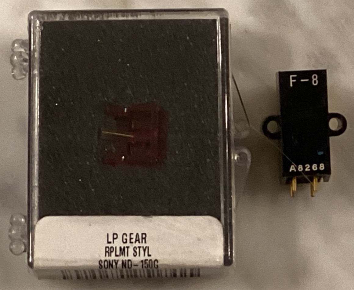 GRACE F-8 CARTRIDGE AND NEW SONY ND-150G “LP GEAR” AFTER MARKET STYLUS IN CASE