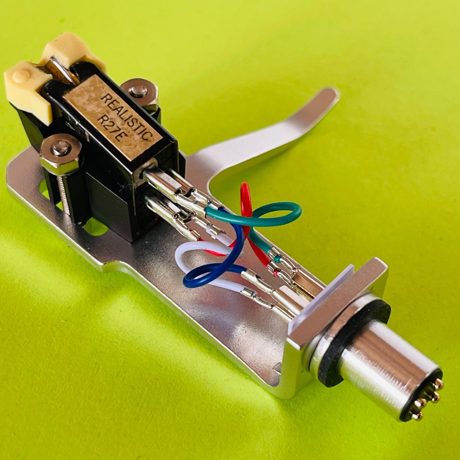 SHURE M75 Realistic R27E Cartridge w/Good Stylus /NEW Ortofon Style Headshell