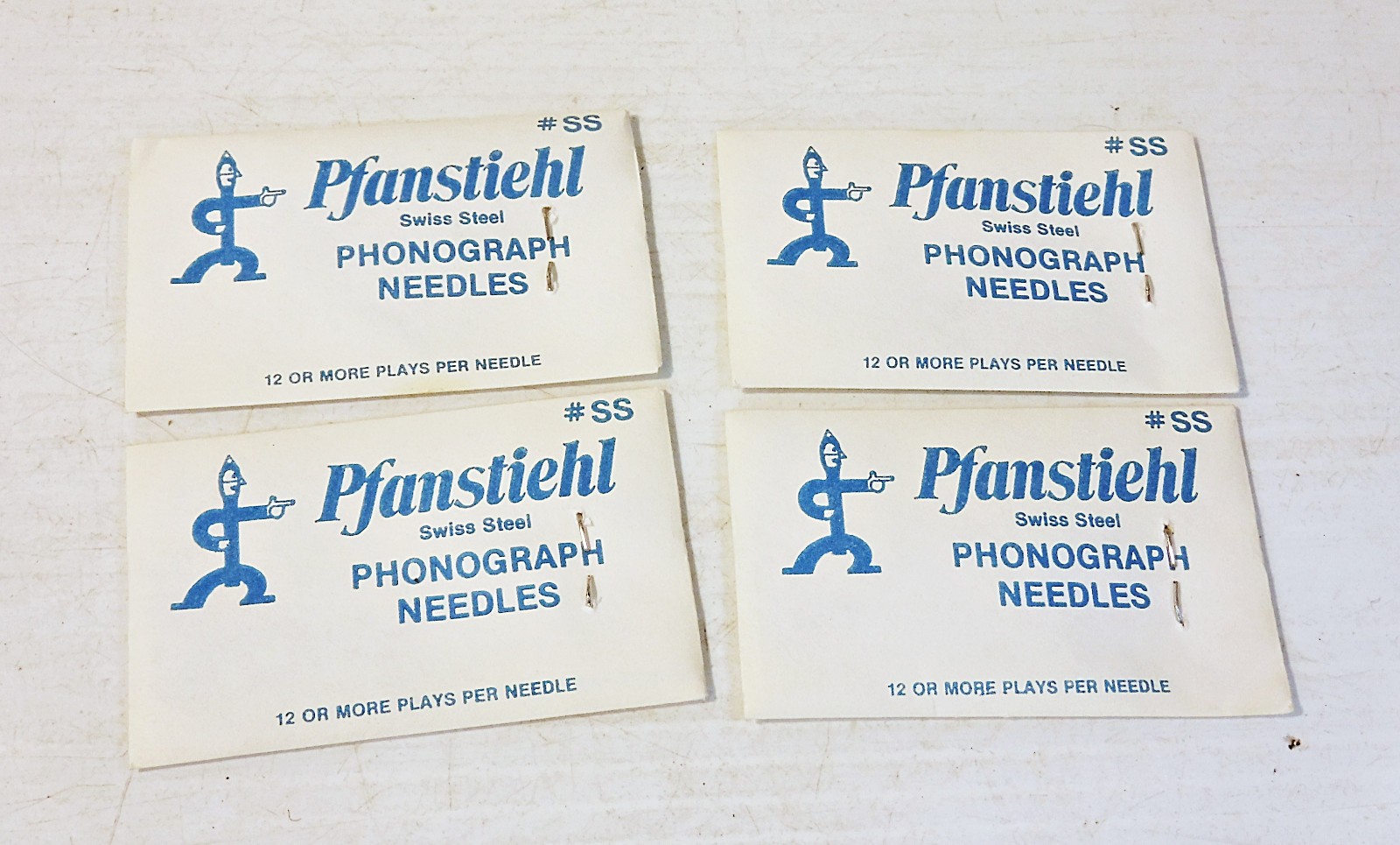 Pfanstiehl Swiss Steel #SS Phonograph Needles Four Packs for 100 total