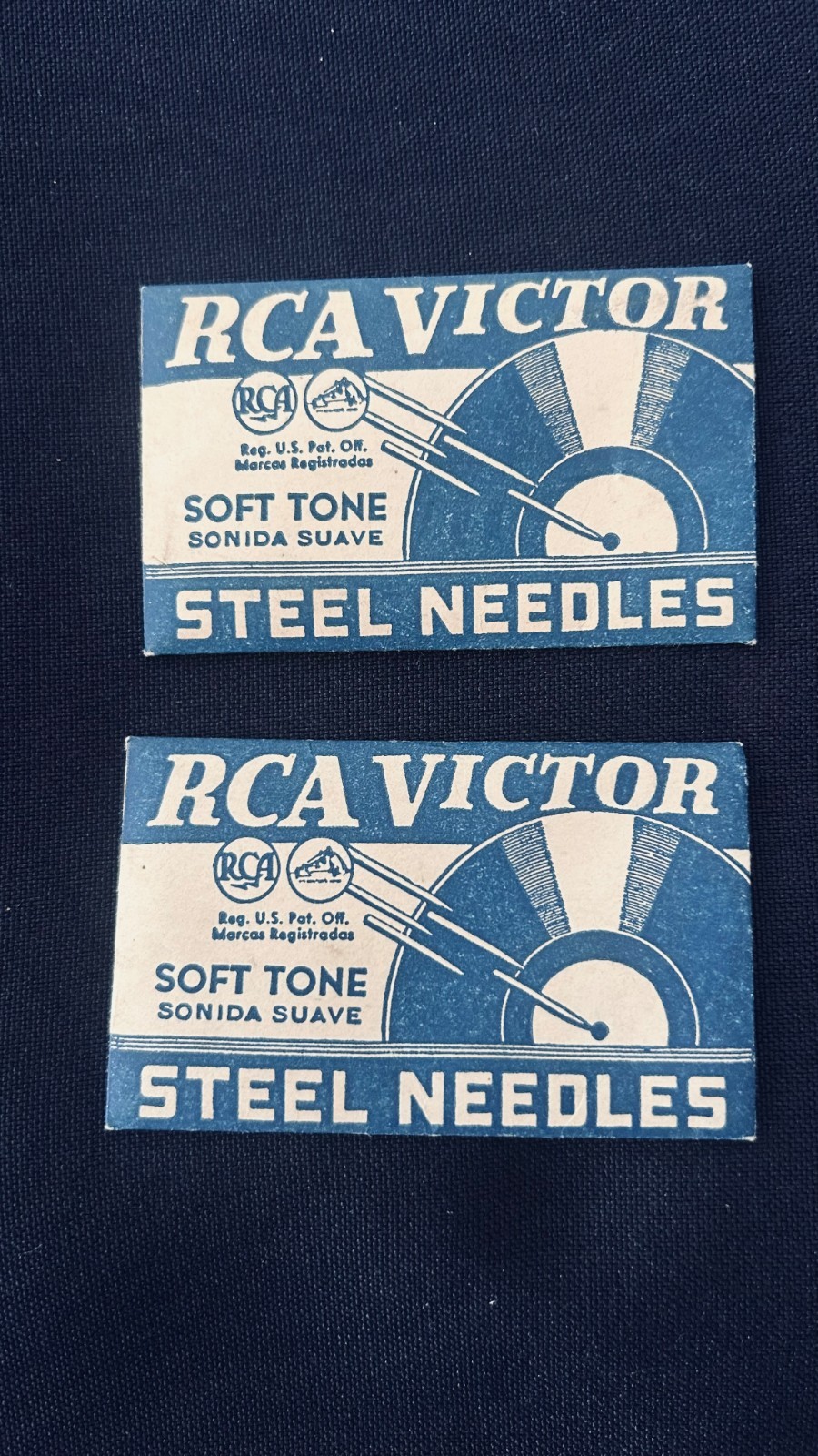Lot of 2 Vintage RCA Victor Soft Tone Steel Needles Packets- UNOPENED Soft Tone