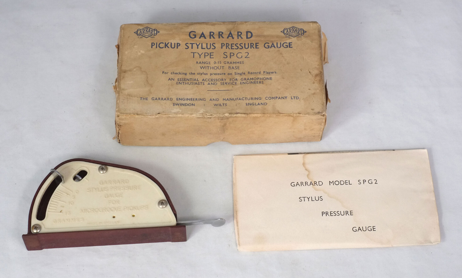 Vintage Garrard SPG2 Turntable Pickup Stylus Pressure Force Gauge