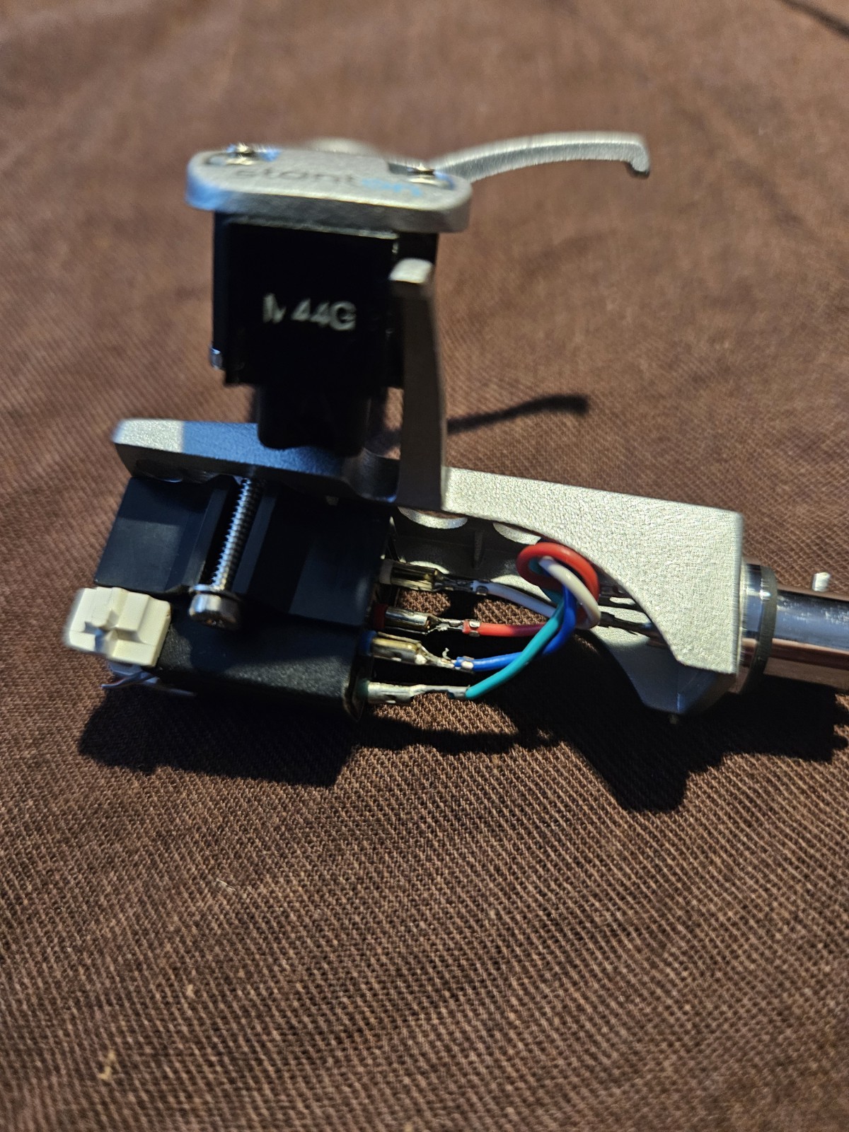 2 Ortofon Om Cartridge Mounted On Silver Stanton Headshell ,2 shure Cartridge