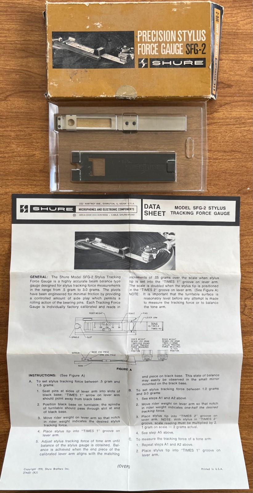 Shure SFG-2 Precision Stylus Force Gauge In Box w/Instructions!