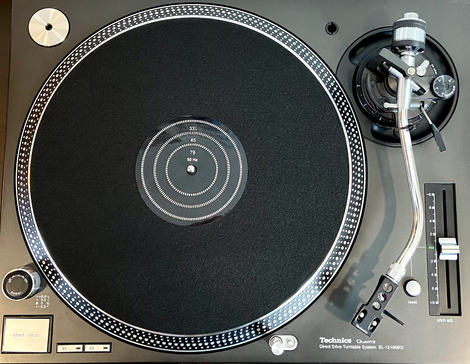 High Quality Anti-Static Vinyl Record Felt Slip-Mat Black w/ Stroboscope
