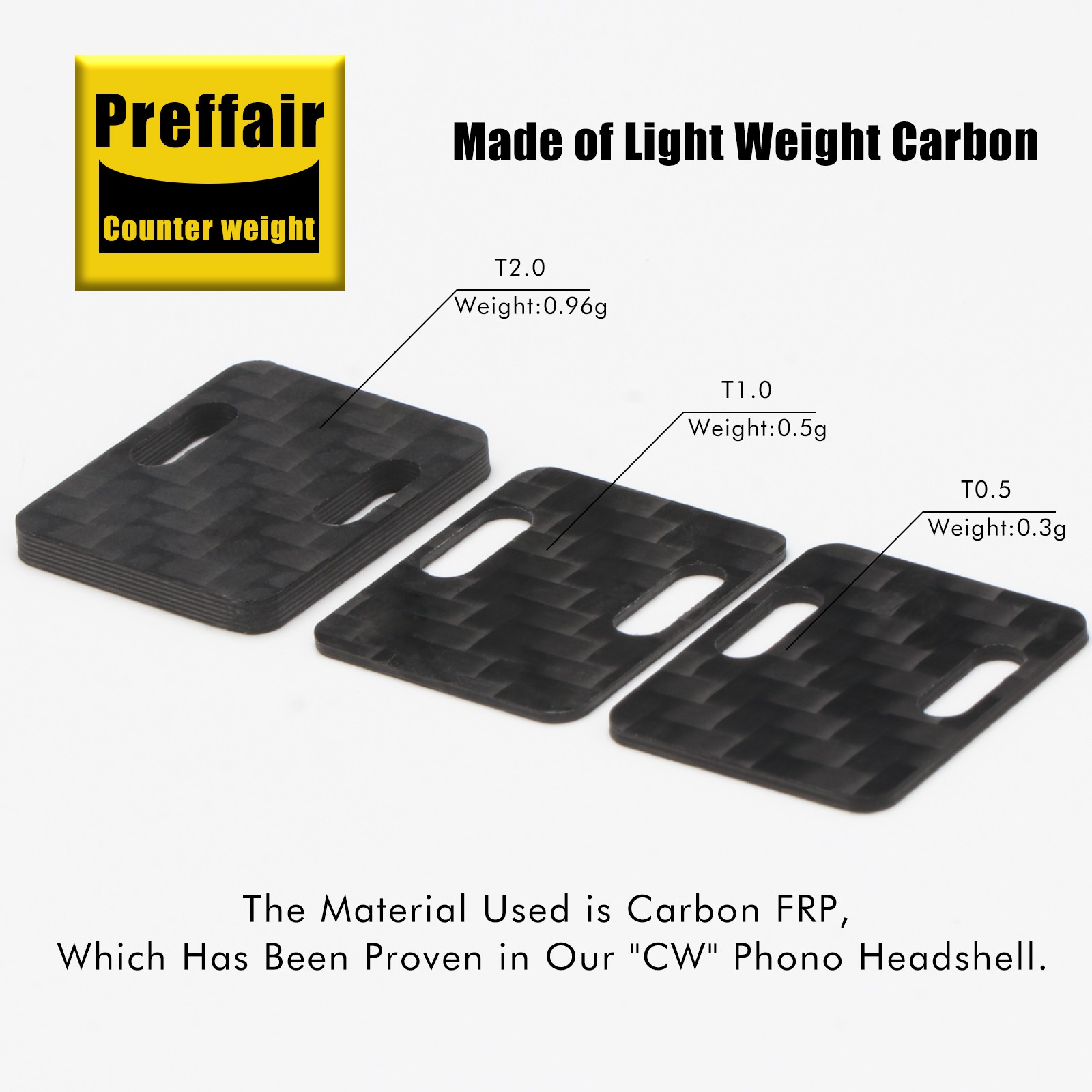 phono Cartridge headshell Shims Spacer VTA made of carbon fiber for turntable