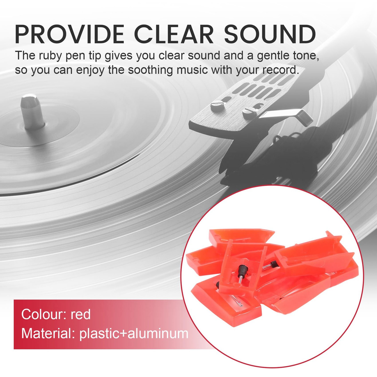 8 Pcs Record Player Needle Turntable Ruby Replacement Stylus Needles for3463
