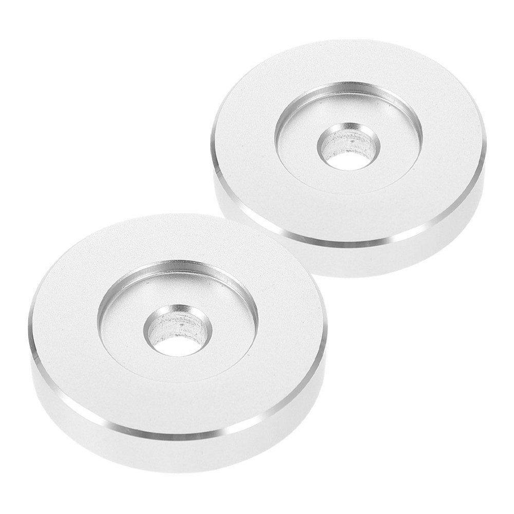 2 Pcs Record Solid Aluminum Adapter 45 Adapters Metal Center Discs