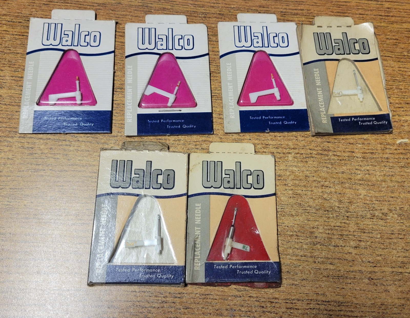 Vintage NOS Walco Stereo 33-1/3 + 45 + 78 RPM Replacement Record Needle x 6