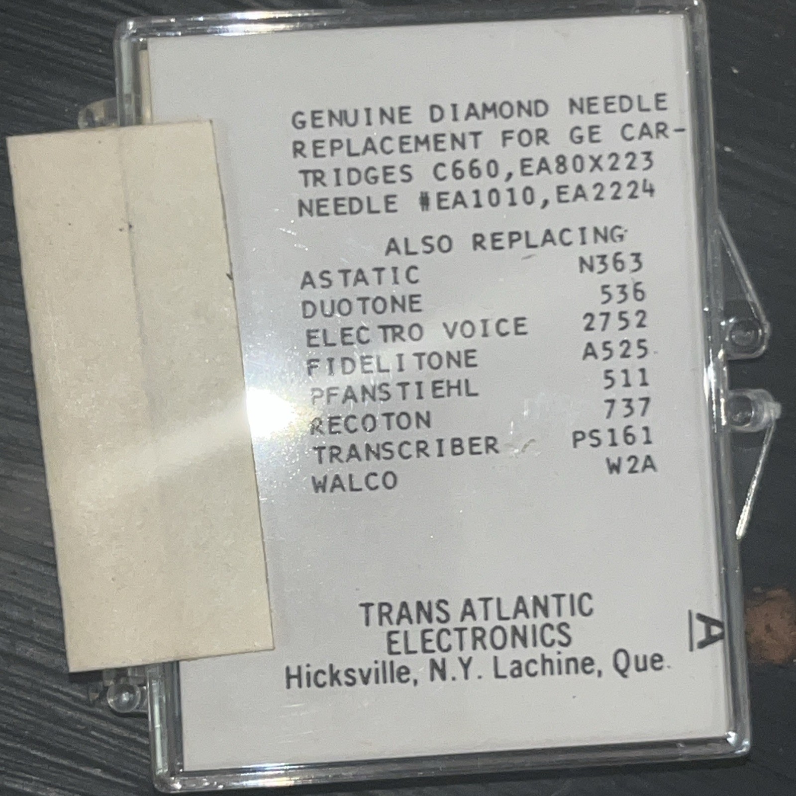 TAE 6225D GE Stylus Needle EA1010 EA2224 In Cartridge C660 & EA80X223