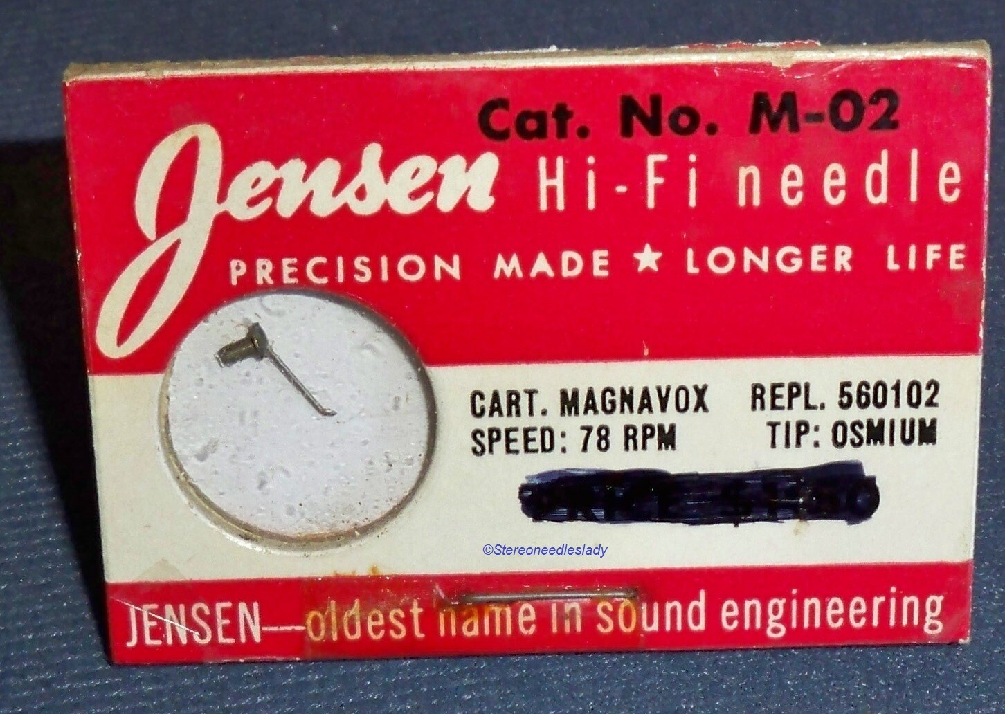 VINTAGE STYLUS NEEDLE Jensen M-02 replacement for MAGNAVOX 560102 78 RPM