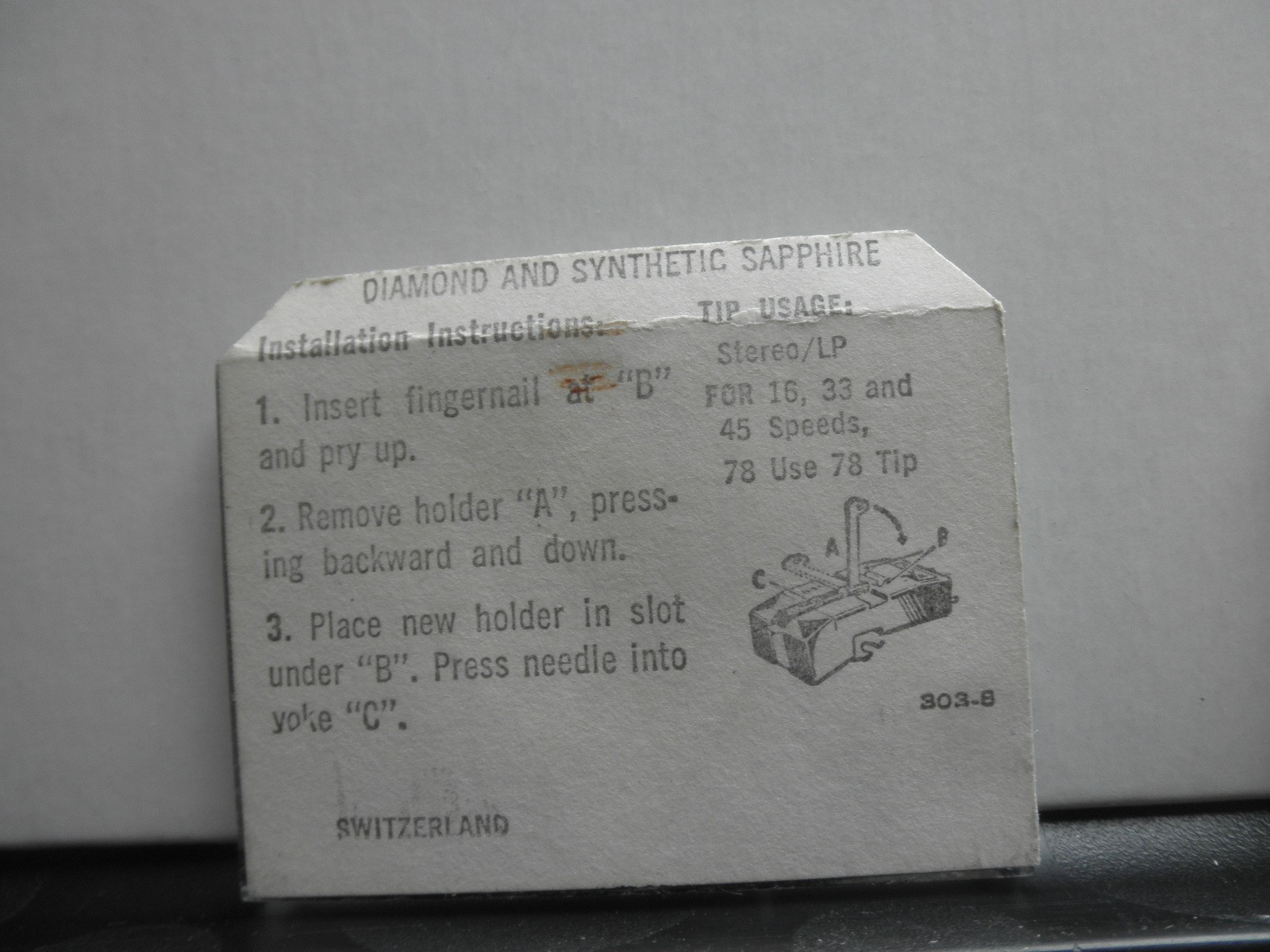Electro-Voice Diamond Needle NOS B 3373DS