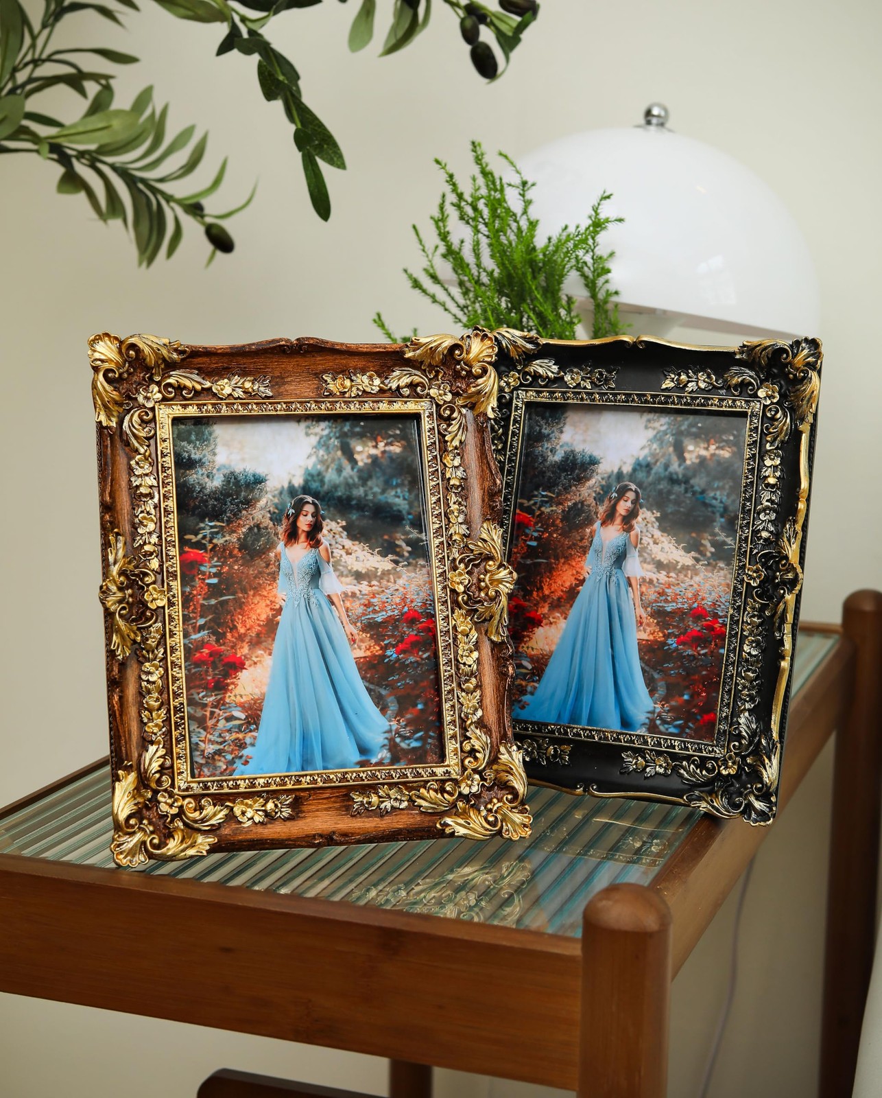 Satmole 5×7 Vintage Picture Frame – Elegant Black and Gold Ornate 5×7,