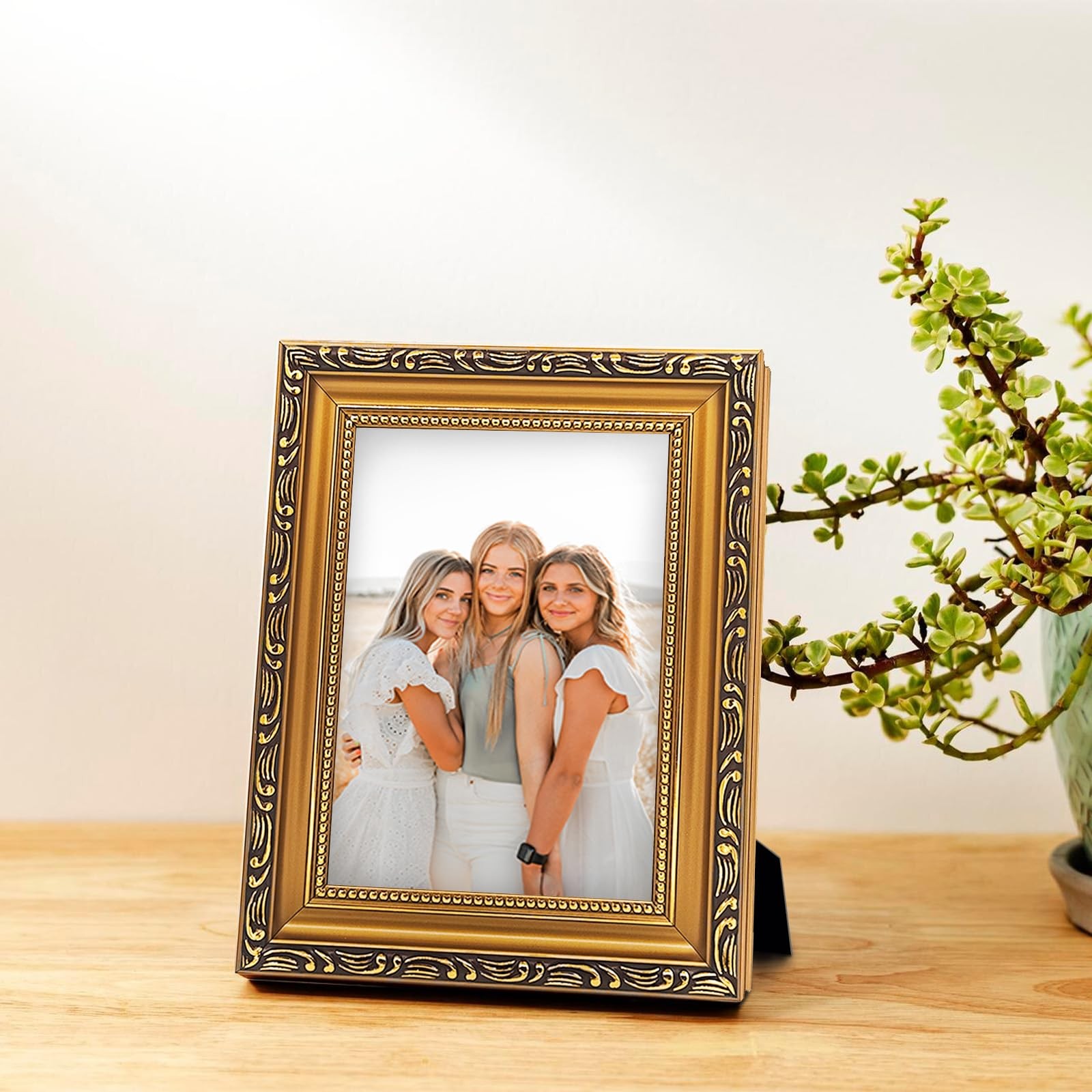 MIEVU 5×7 Picture Frame Gold – Pack of 1 Vintage Frames And 5X7, gold
