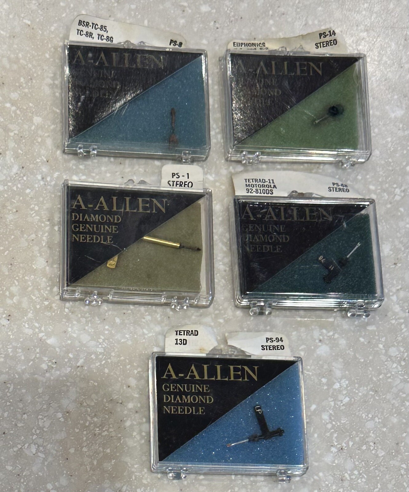 Lot of (5) A-Allen Diamond Genuine Needles PS-1 PS-94 PS-68 PS-8 PS-14