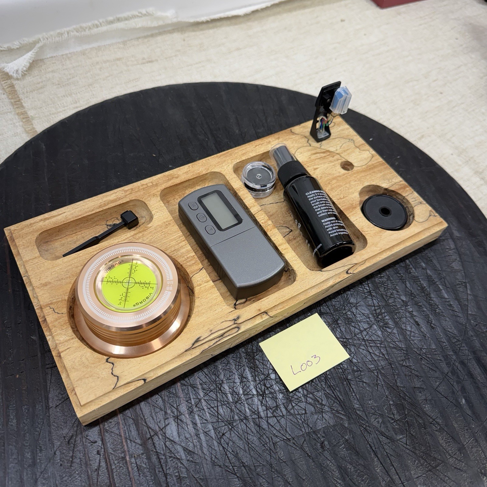 Turntable Accessory Tray Headshell Stand Spalted Maple Organizer Beautiful Read