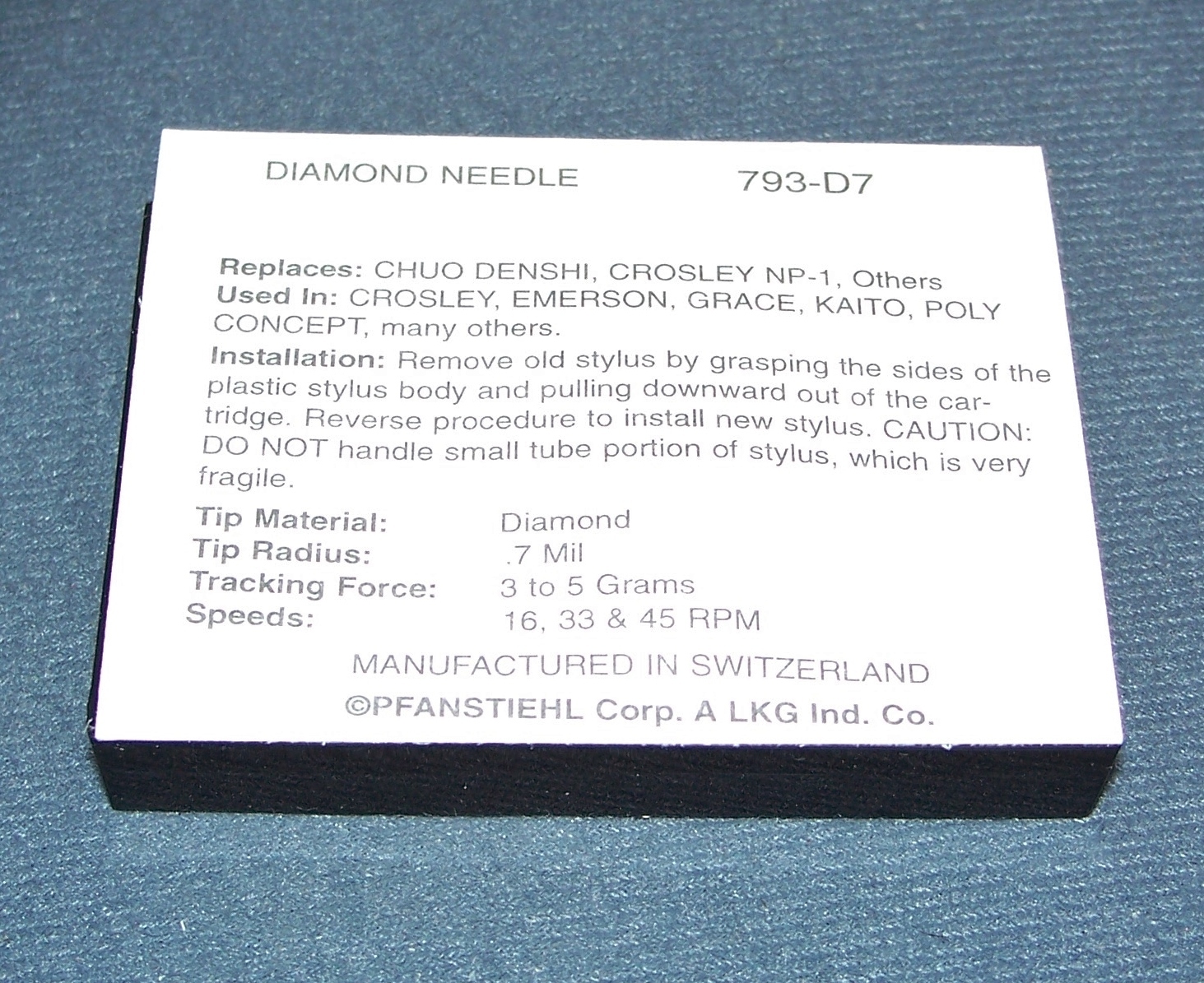NEEDLE STYLUS for Modern Nostalgic Type Turntables Record Players for 402-M208-1