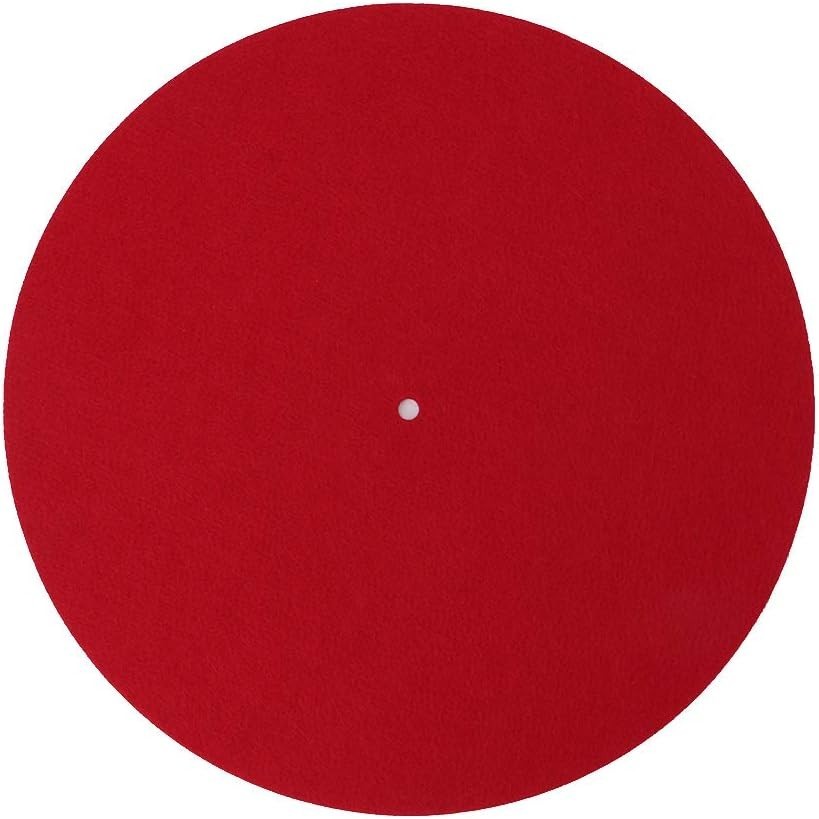 Red Felt Turntable Mat, Anti-Vibration, Anti-Static, 3mm Thick, 300mm Diamete…