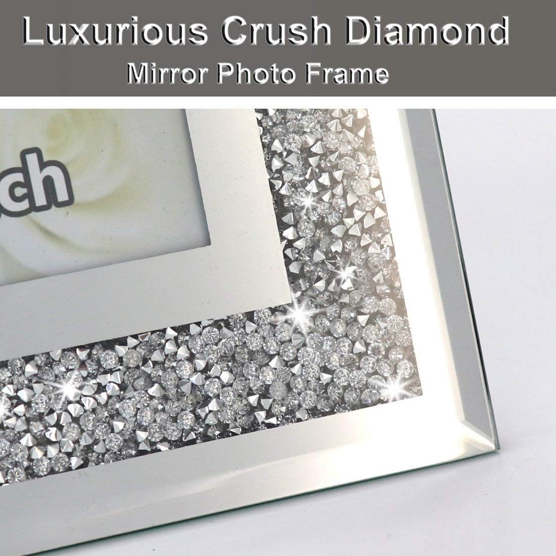 Crushed Diamond Wedding Mirror Photo Frame, Crystal 8×10, 8×10 inch