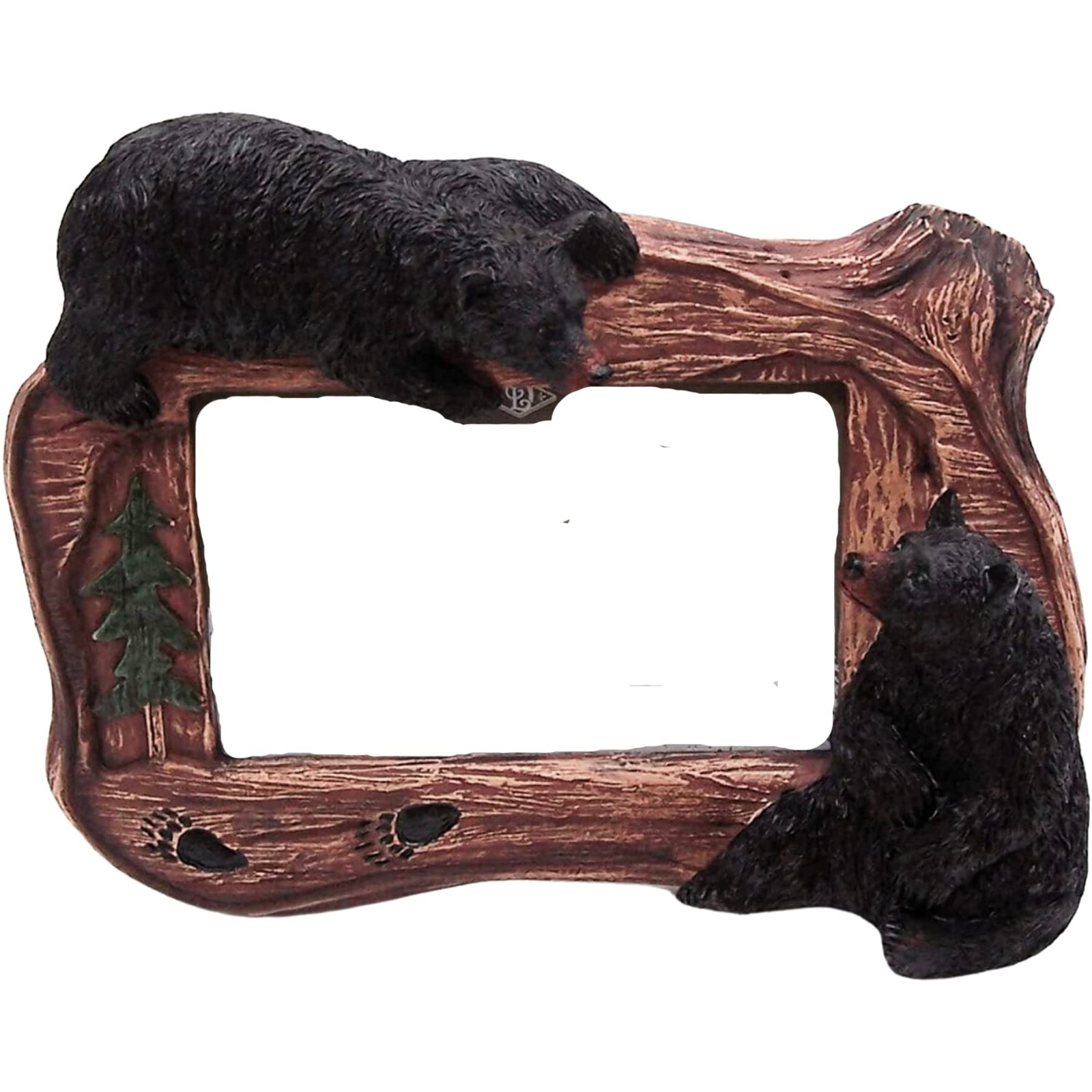 Wowser Black Bear Picture Frame – Rustic Cabin Tabletop Photo Brown,