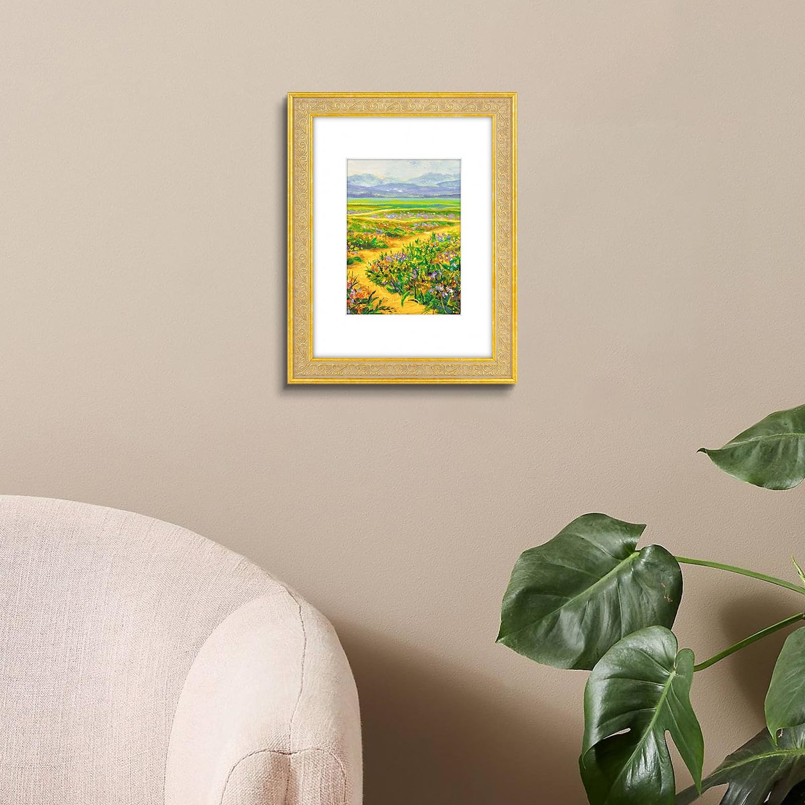 Golden State Art, 9X12 Ornate Vintage Photo Frame with 9×12, Distressed Gold