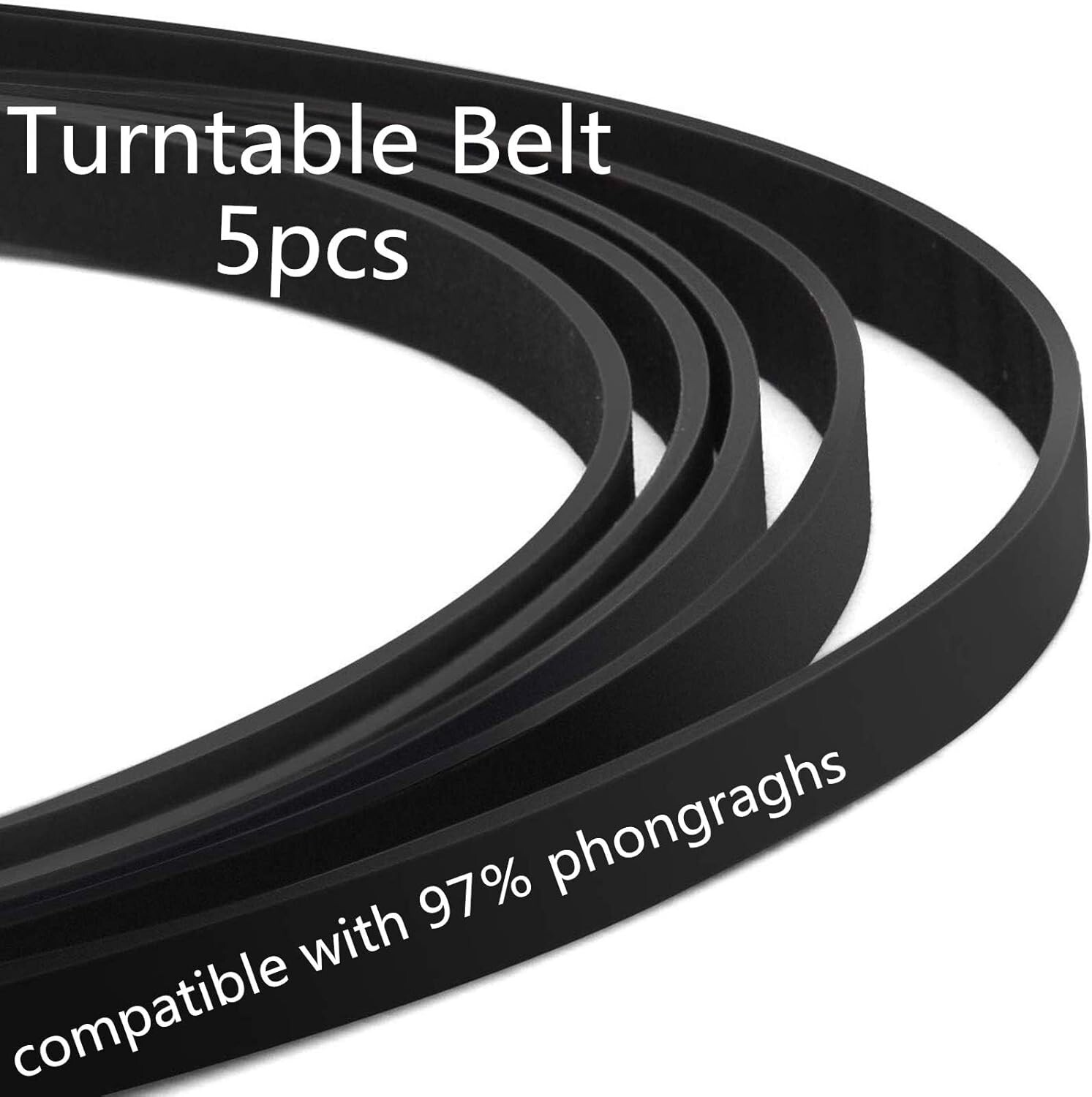5-Pack Turntable Belts for Seamless Record Player Functionality & Reduced Noise