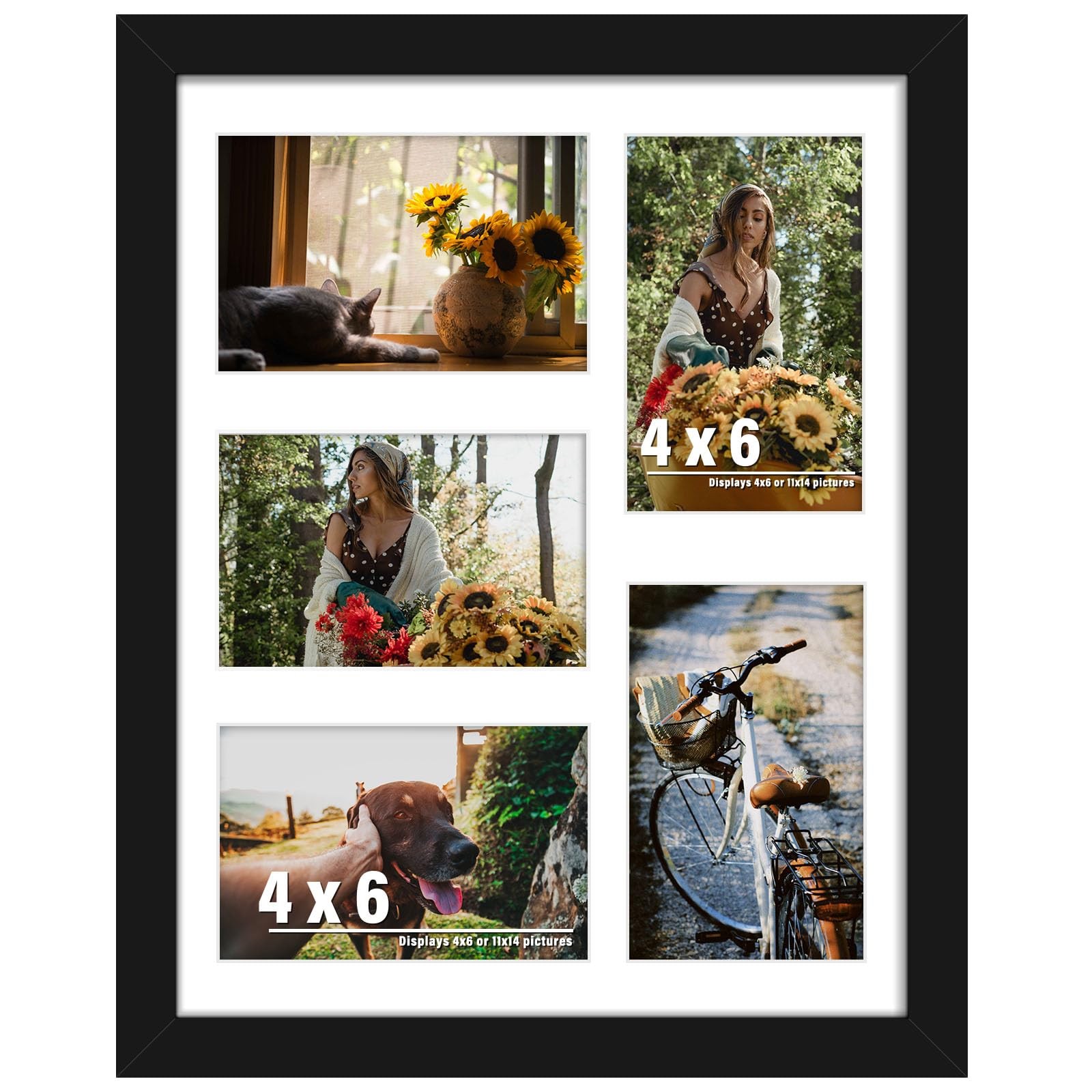 DUENPY 11×14 Collage Picture Frame, 4×6 11×14, Black