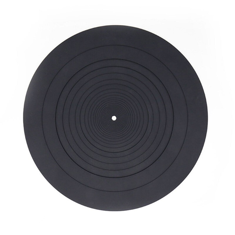 12″ Turntable Platter Mat Rubber Silicone Pad for All LP Vinyl Record Player BLK