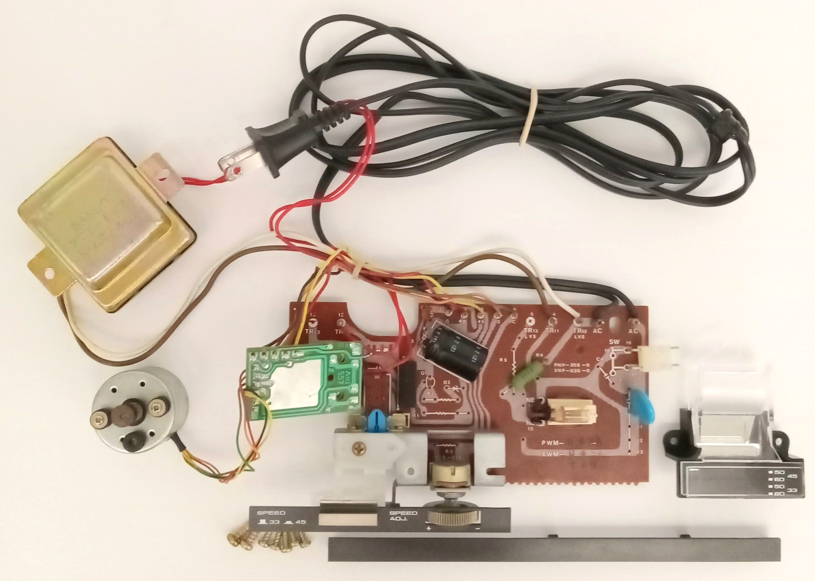 Pioneer PL 100 Transformer Main Board Trims Strobe Lens Motor and Board Parts