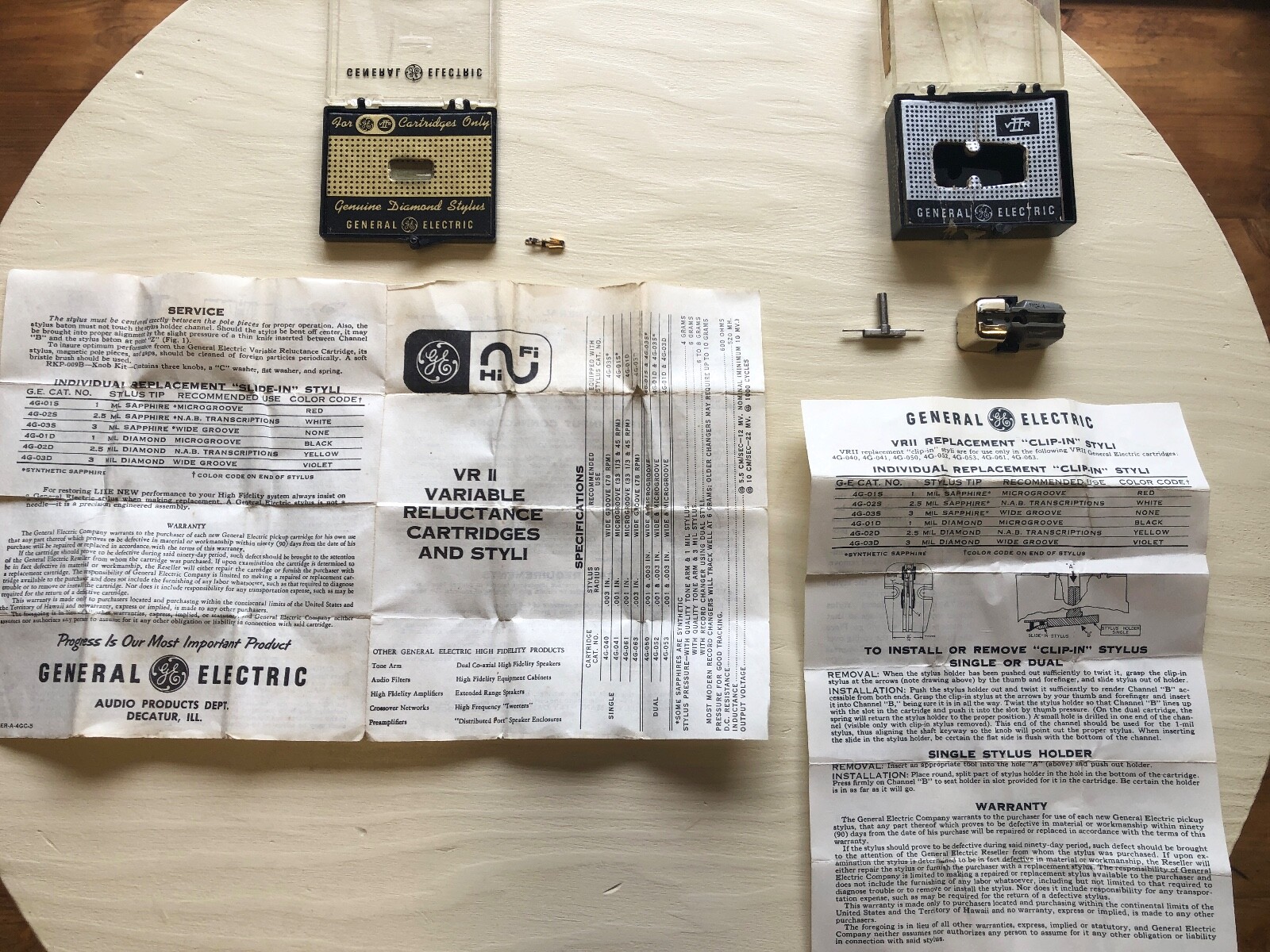 Vintage GE General Electric VRII Mono Phono Cartridge with GE Stylus