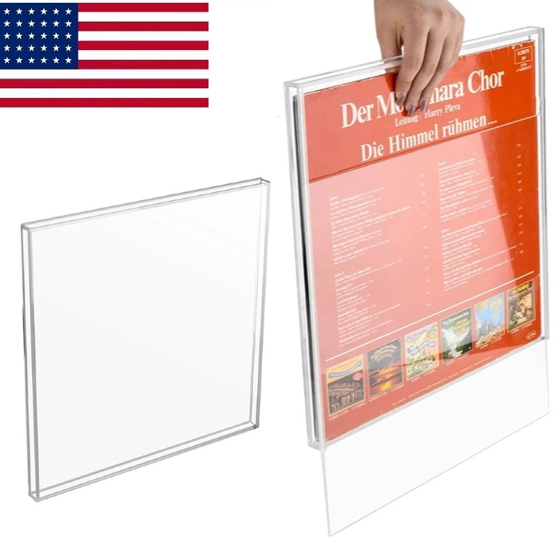 Acrylic Clear Vinyl Record CD Display Case Protective Dust Cover Collection US