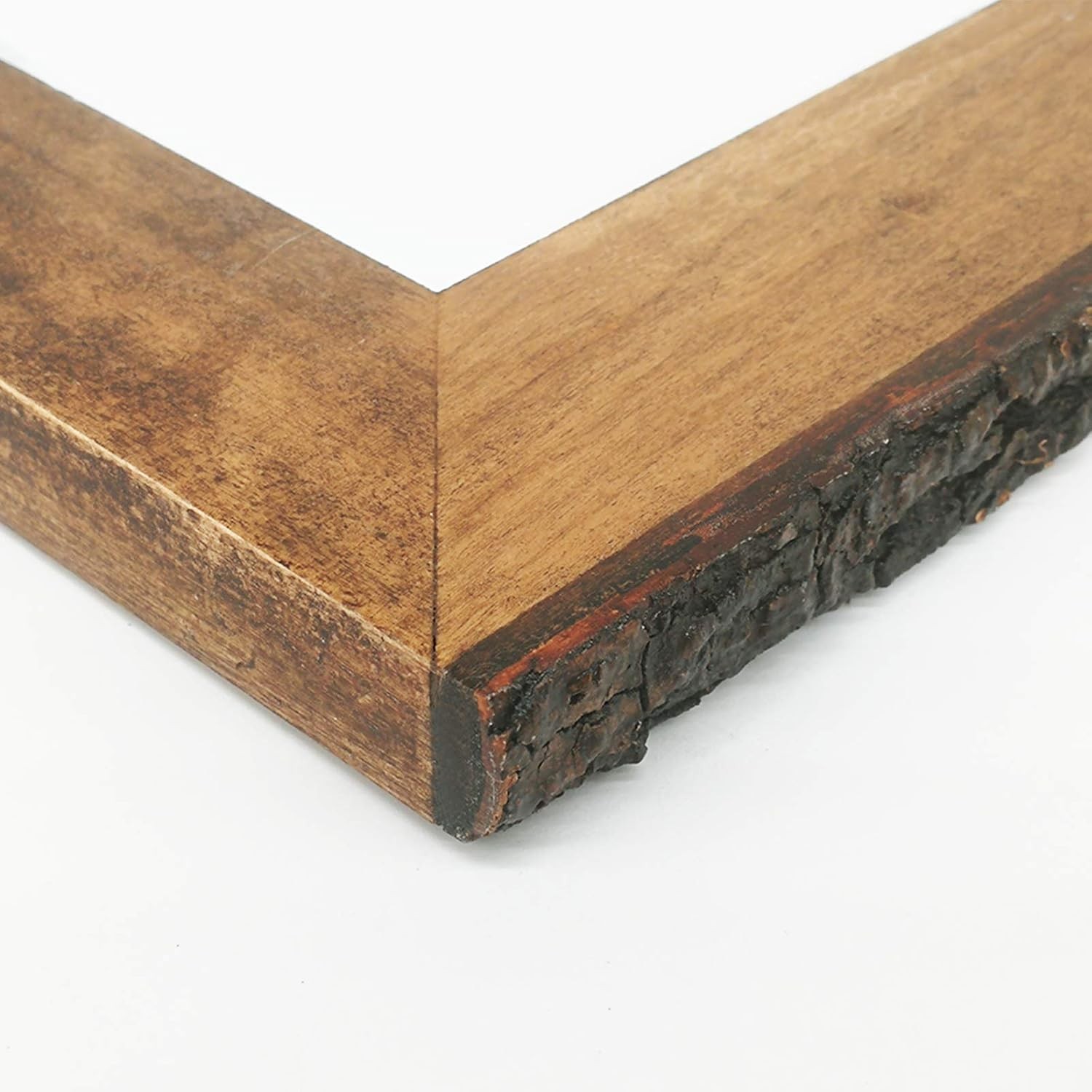 IKEREE 8×10 Picture Frames with Bark Edges, Rustic Wood inch, Brown