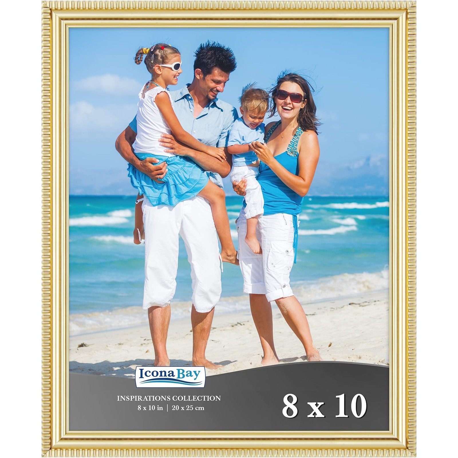 Icona Bay 8×10 Gold Picture Frame Beautifully Detailed Molding, 8×10,