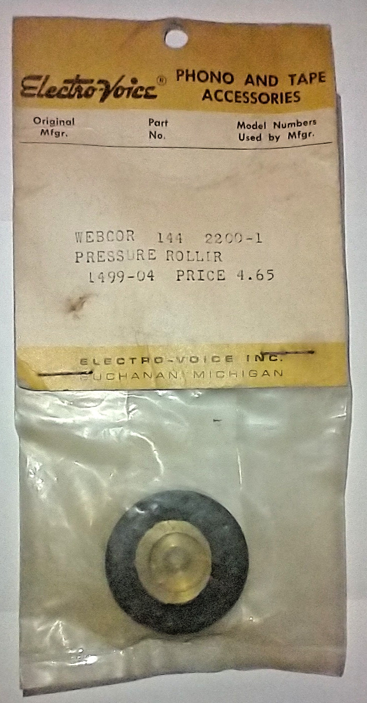 NEW!! ELECTRO-VOICE 1499-04 PRESSURE ROLLER, PHONOGRAPH PART