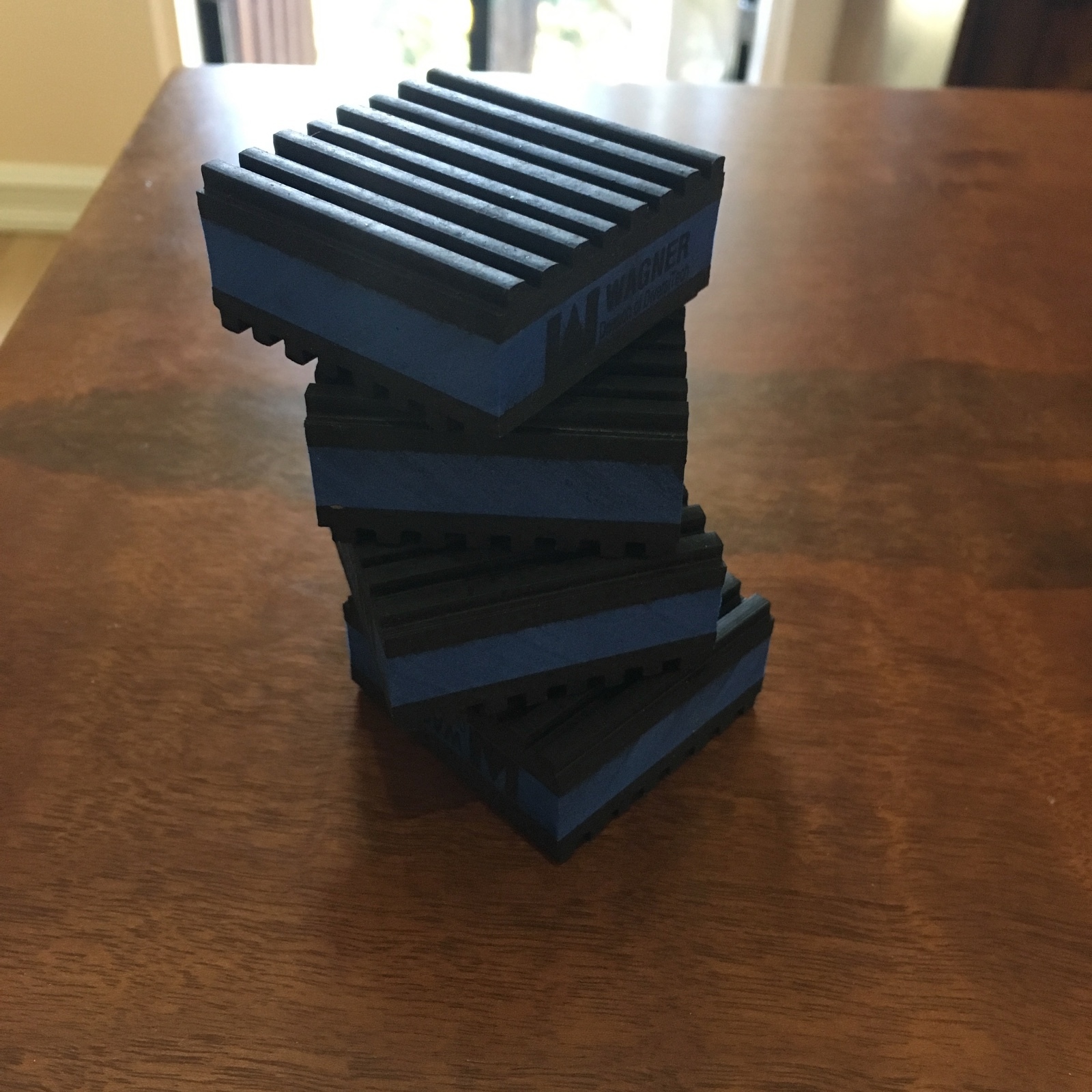 3 UNITS BLACK & BLUE ISOLATION ANTI VIBRATION HEAVY DUTY PADS 2″ X 2″ X 7/8″