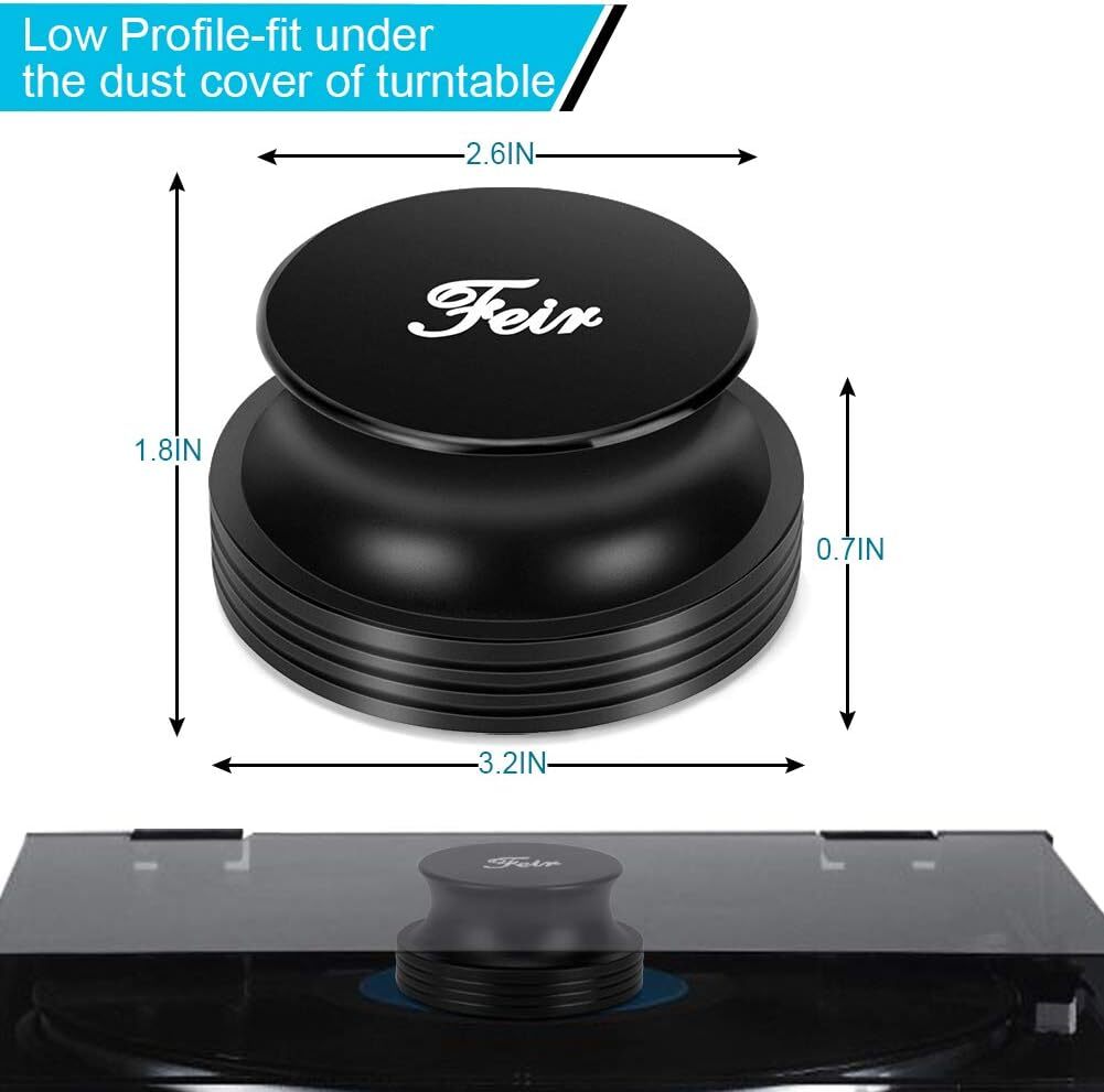 Black Vinyl Record Weight Stabilizer Turntable Clamp For Improved Sound Quality