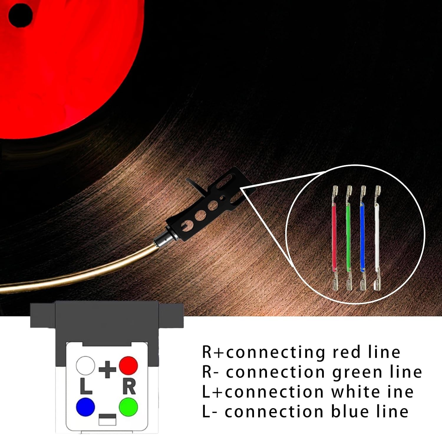 High-Quality Universal Turntable Headshell with Pre-Soldered Wires Included