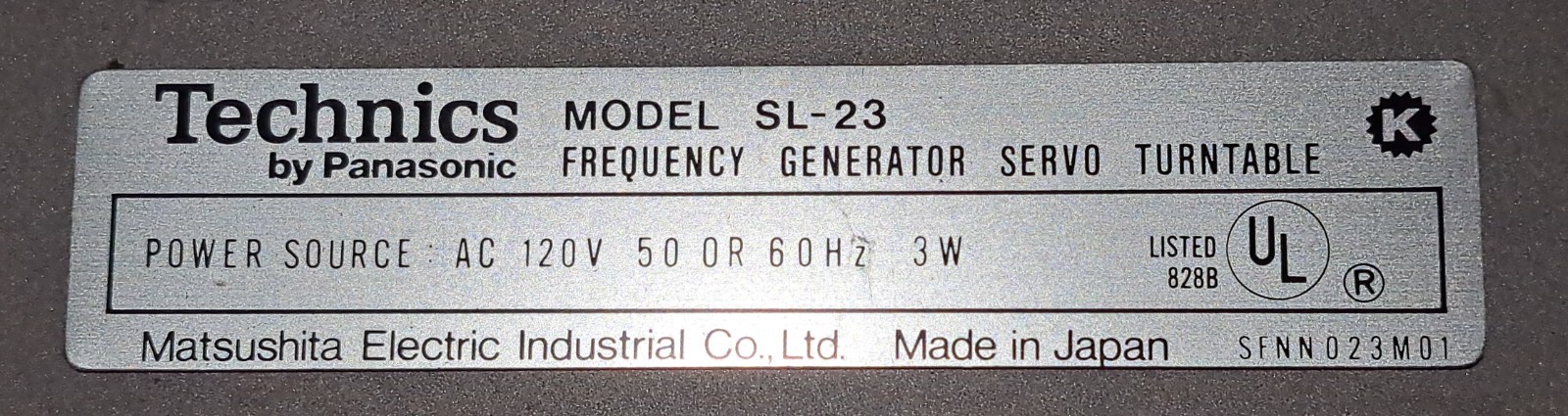 Technics SL-23 Power On/Off Micro Switch