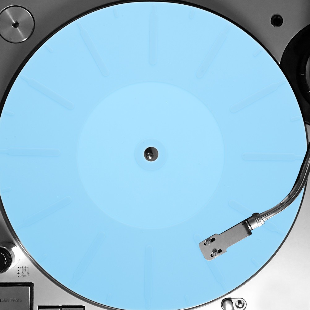 Blue Silicone Vinyl Record Pad Reusable Anti Shock Slipmat for Turntable