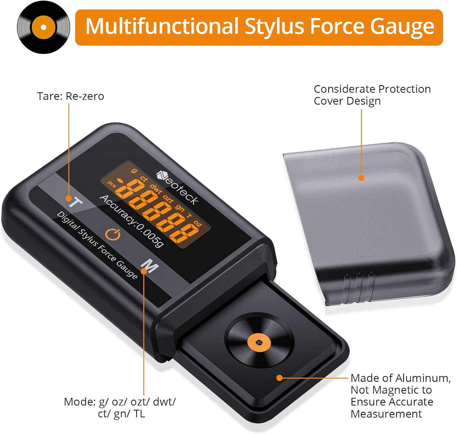 0.005G/100G Professional Turntable Stylus Force Gauge Scale with Touch