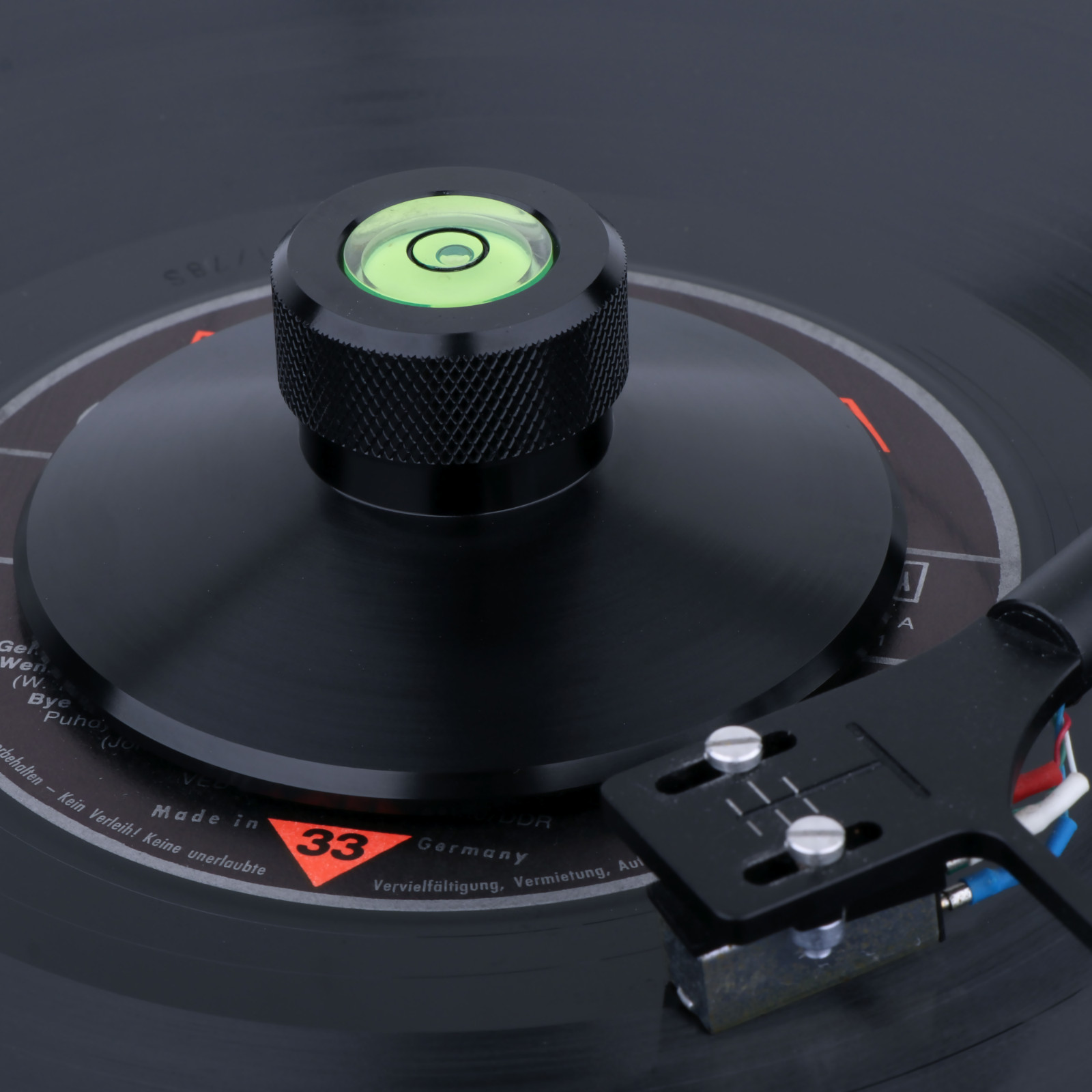Aluminum Turntable LP Vinyl Record Weight Clamp Stabilizer With Bubble Level