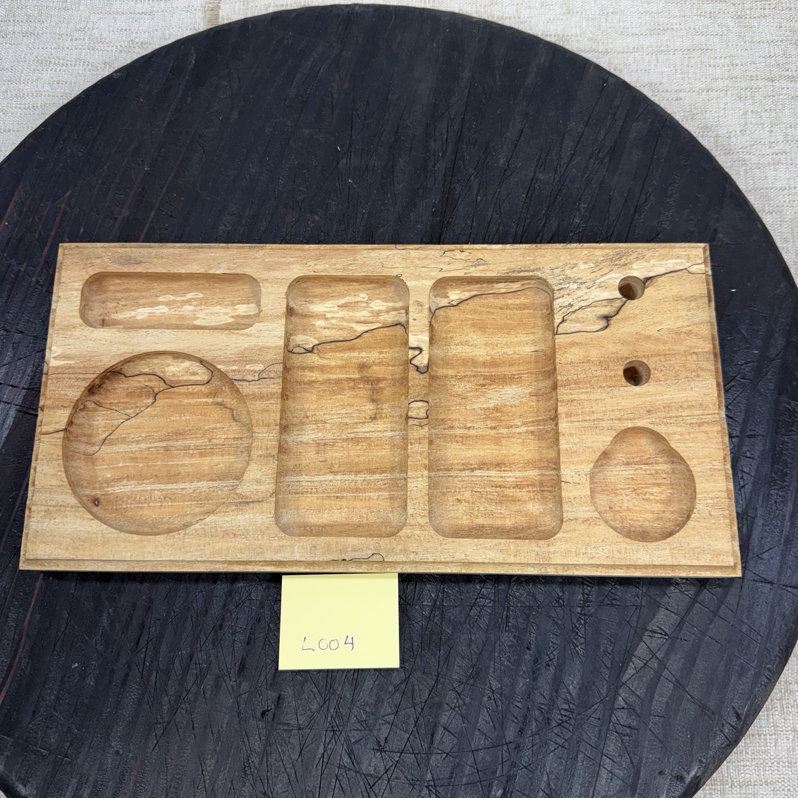 Turntable Accessory Tray Headshell Stand Spalted Maple Organizer Beautiful Read