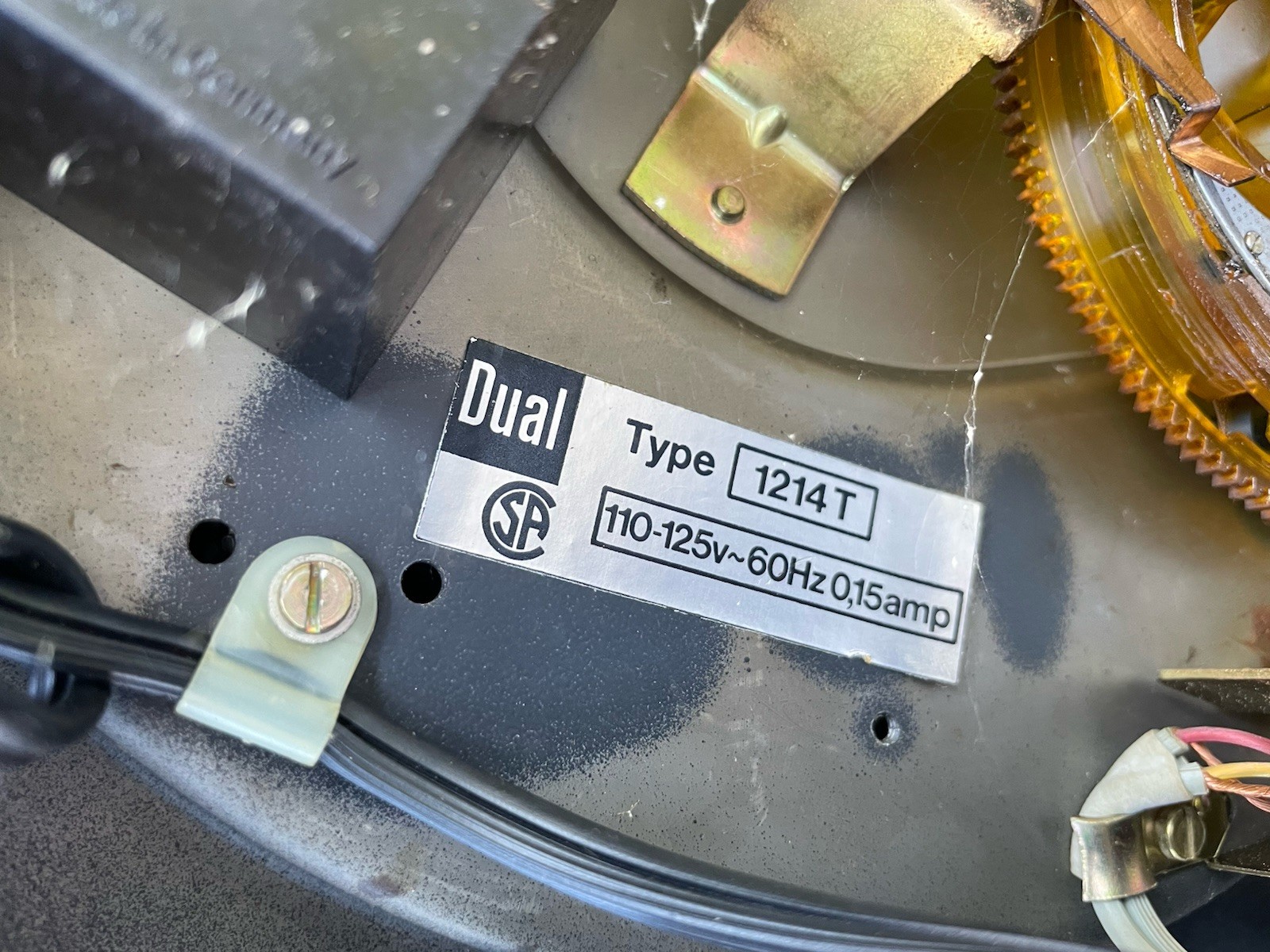 Dual 1214 Turntable Parts With Dust Cover Made In Germany For Parts