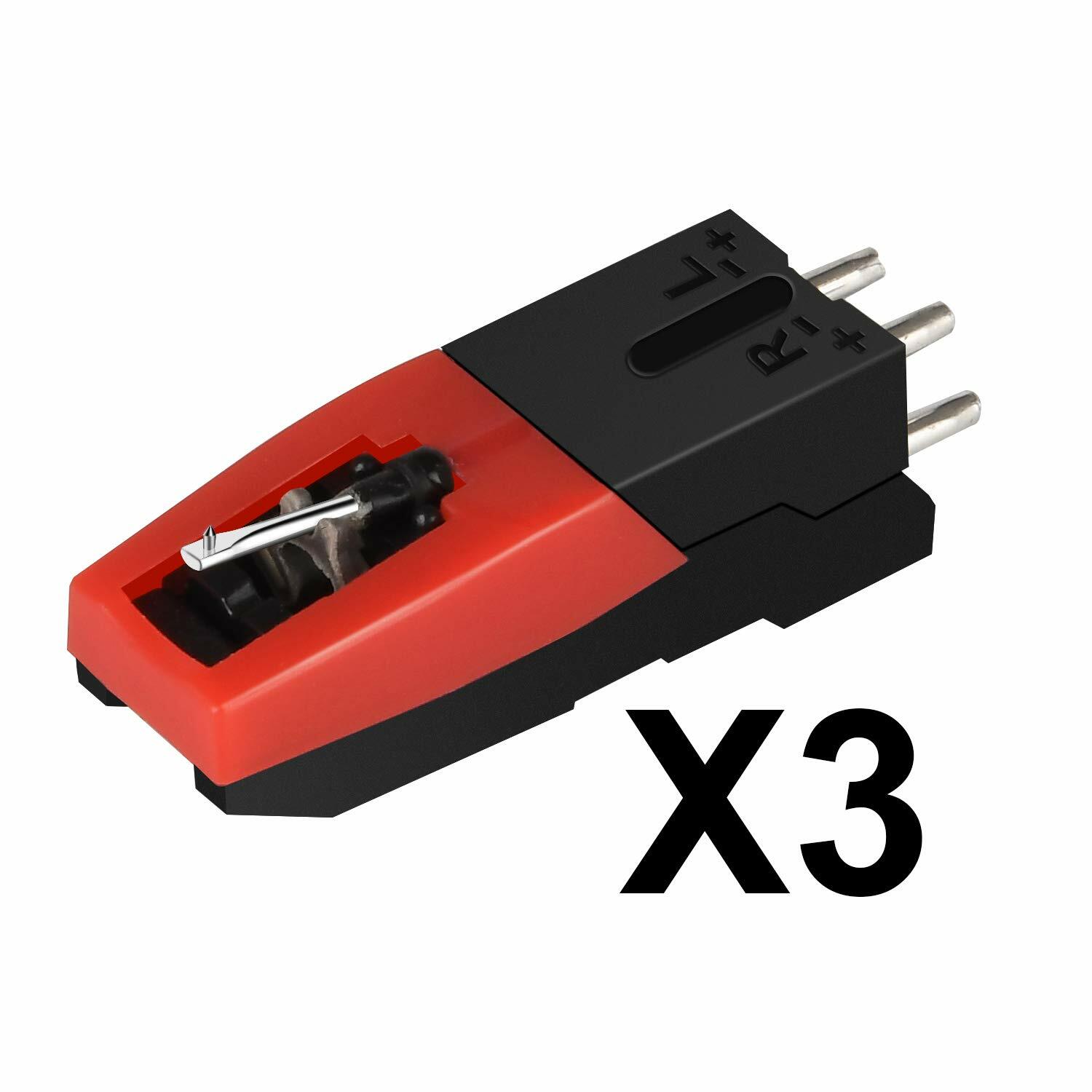 3 Pcs Vinyl Turntable Cartridge with Needle Stylus for Vintage LP Record Player