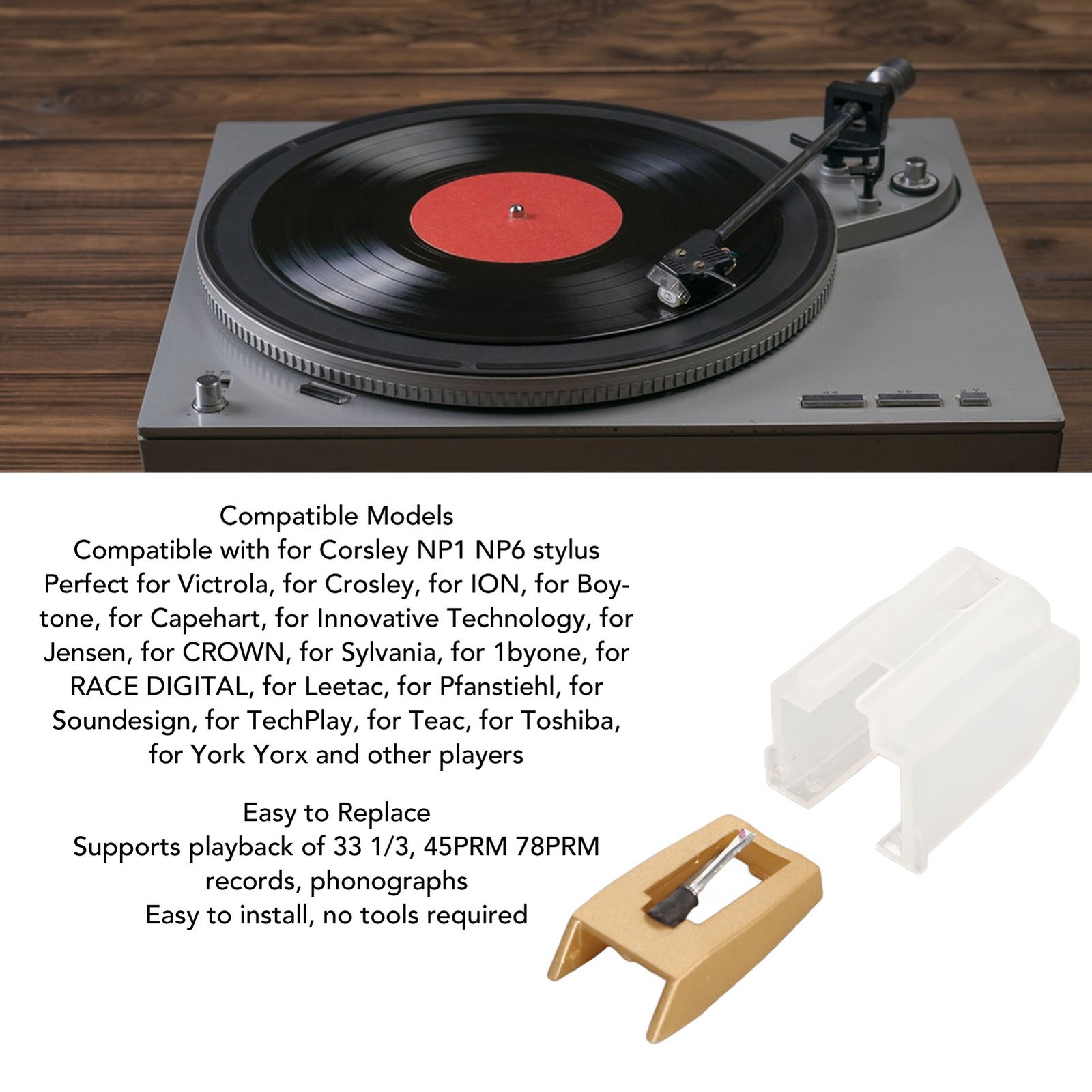 3pcs Turntable Record Needle High Performance For Music Lovers Gold
